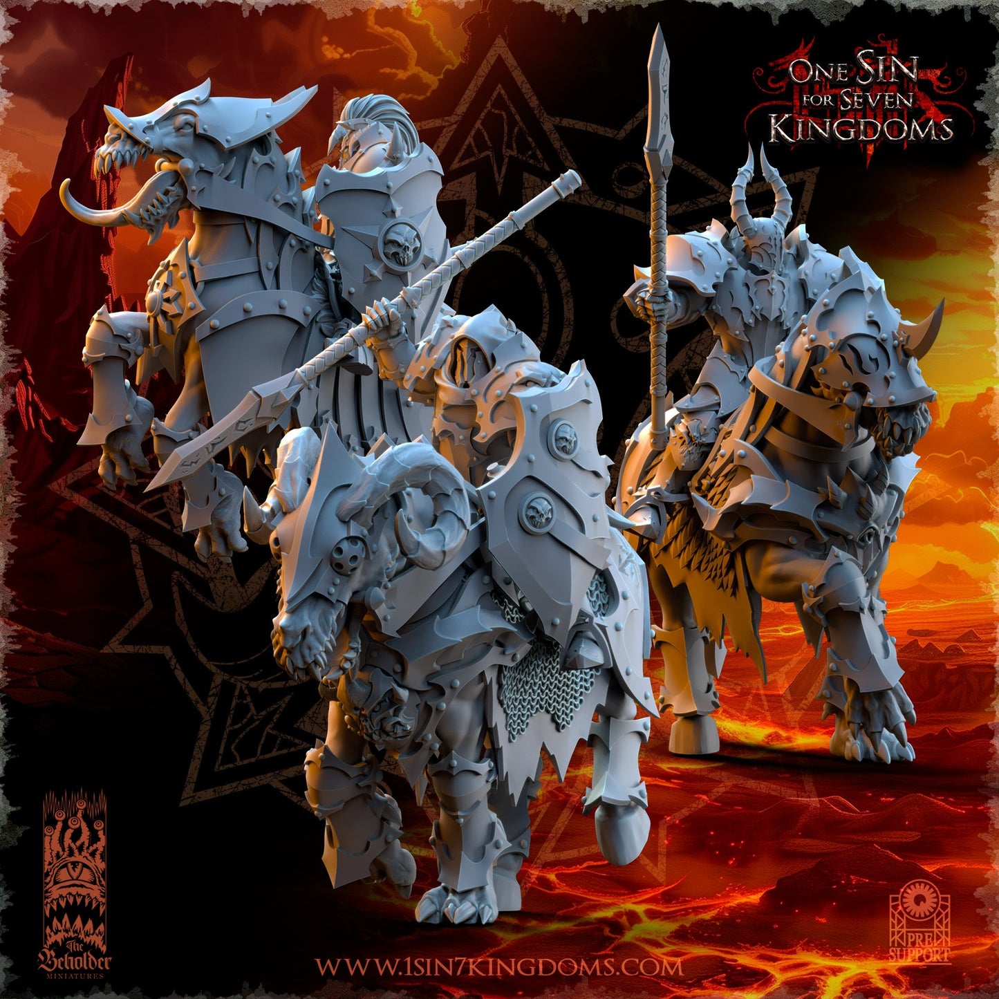 Miniatura Caballeros Ascendidos Reinos del Caos resina 32mm sin pintar - Drakholm