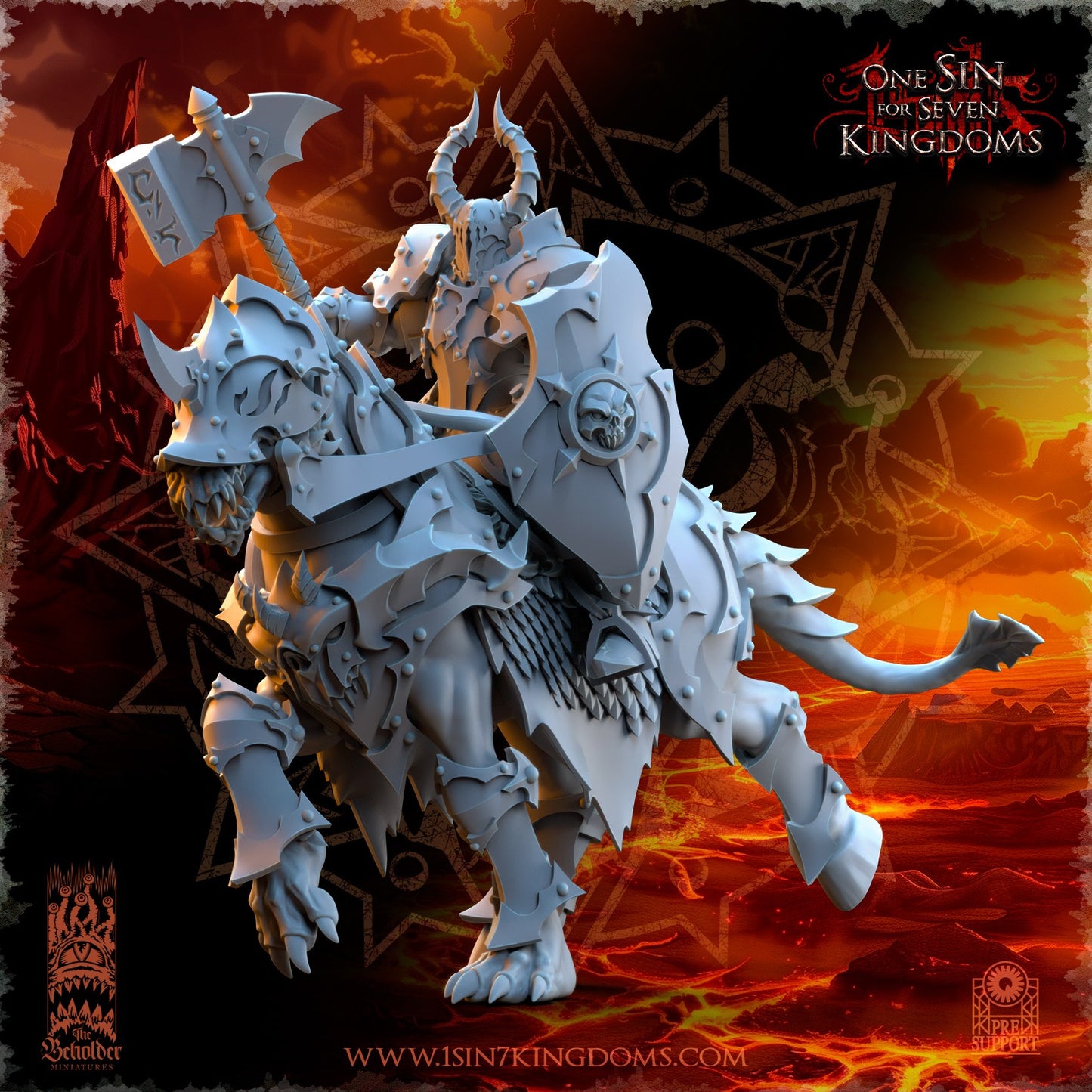Miniatura Caballeros Ascendidos Reinos del Caos resina 32mm sin pintar - Drakholm