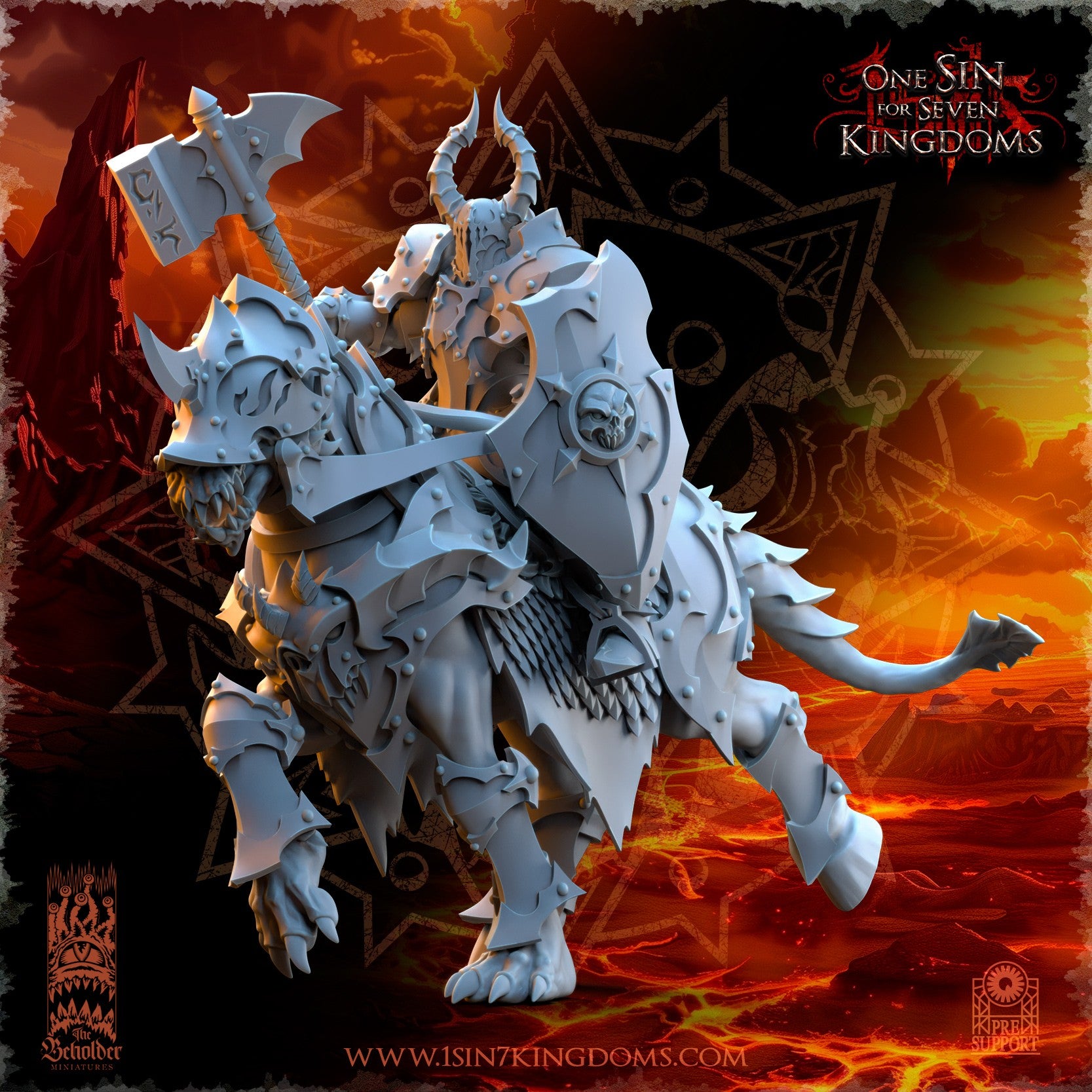 Miniatura Caballeros Ascendidos Reinos del Caos resina 32mm sin pintar - Drakholm