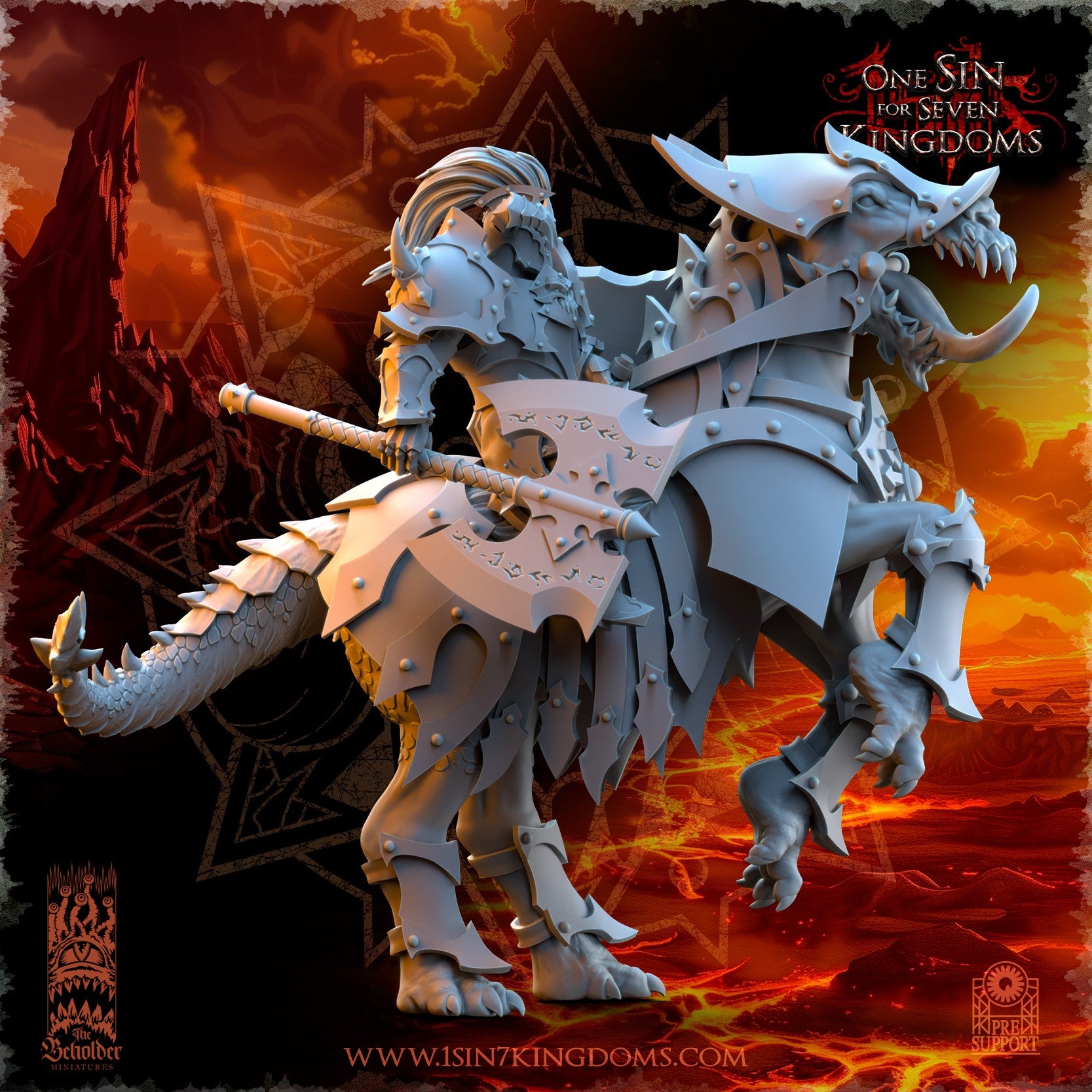 Miniatura Caballeros Ascendidos Reinos del Caos resina 32mm sin pintar - Drakholm