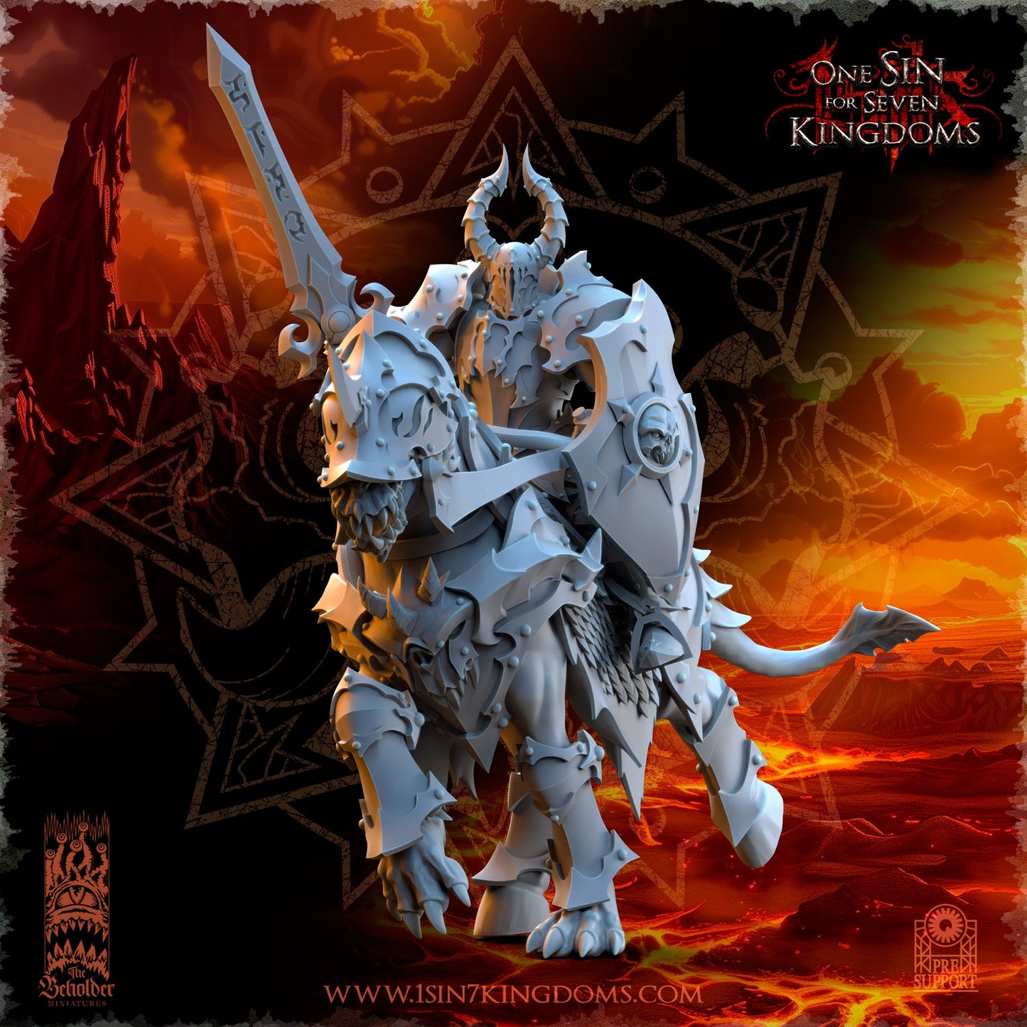 Miniatura Caballeros Ascendidos Reinos del Caos resina 32mm sin pintar - Drakholm