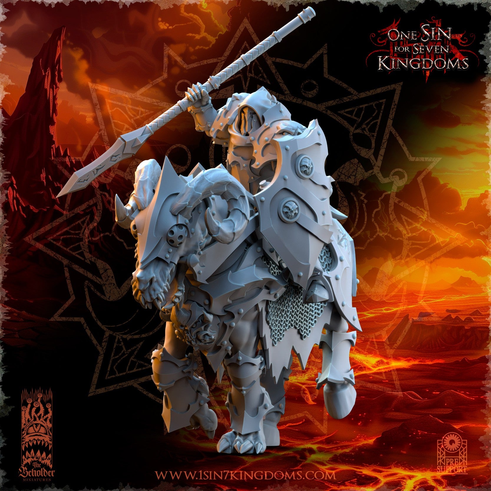 Miniatura Caballeros Ascendidos Reinos del Caos resina 32mm sin pintar - Drakholm