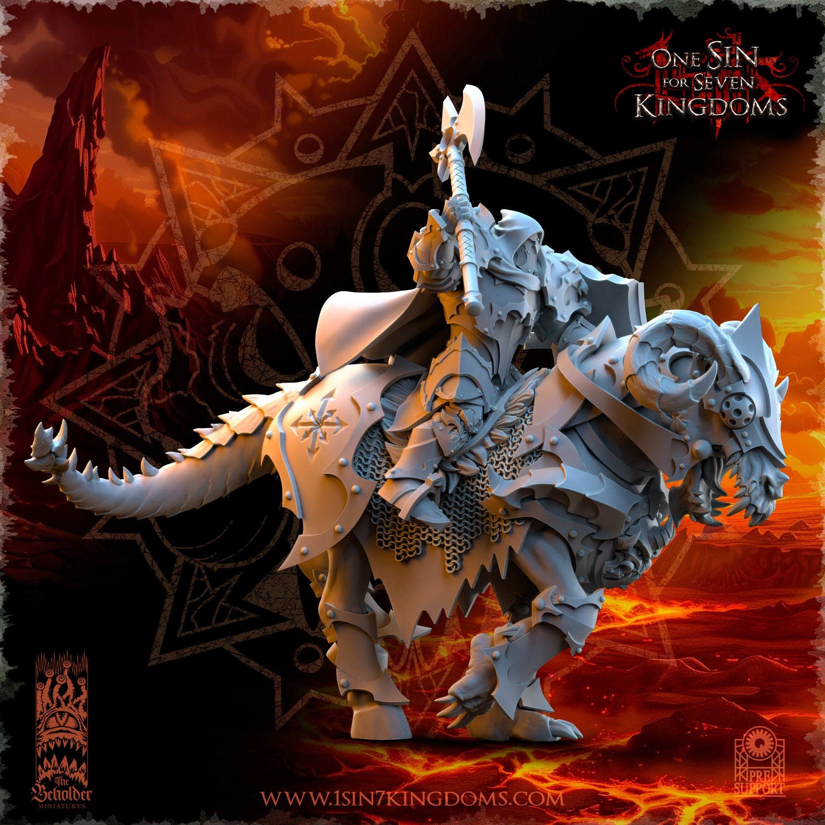 Miniatura Caballeros Ascendidos Reinos del Caos resina 32mm sin pintar - Drakholm