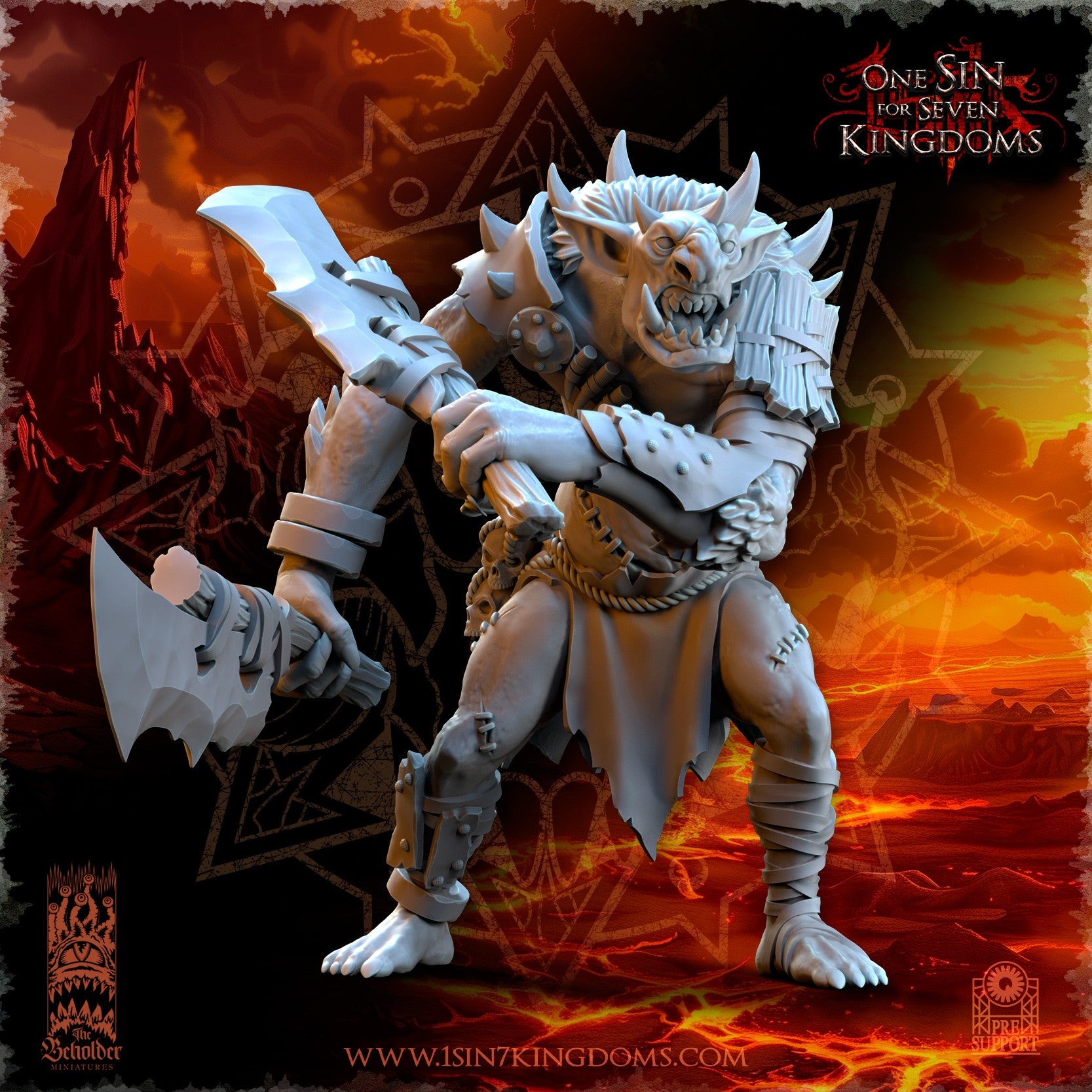 Miniatura Trolls del Yermo Reinos del Caos resina 32mm sin pintar - Drakholm