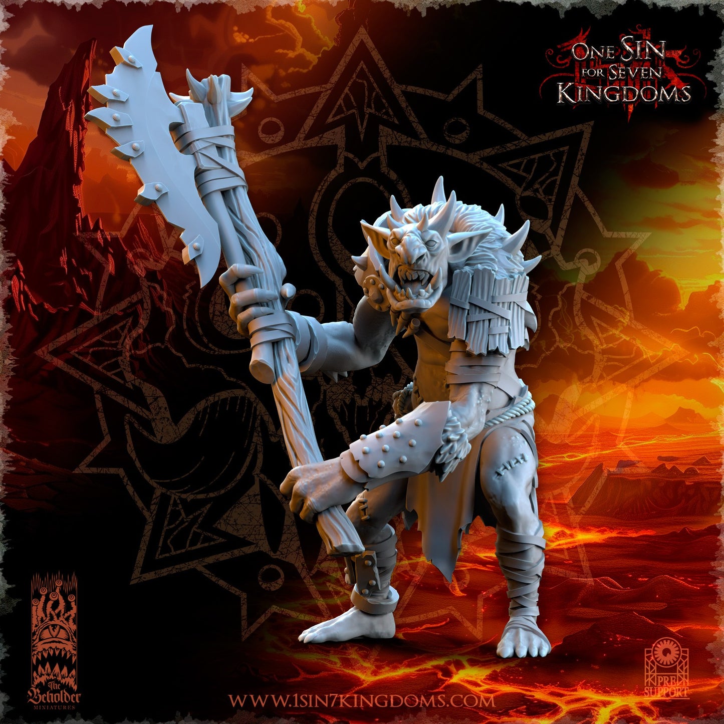 Miniatura Trolls del Yermo Reinos del Caos resina 32mm sin pintar - Drakholm