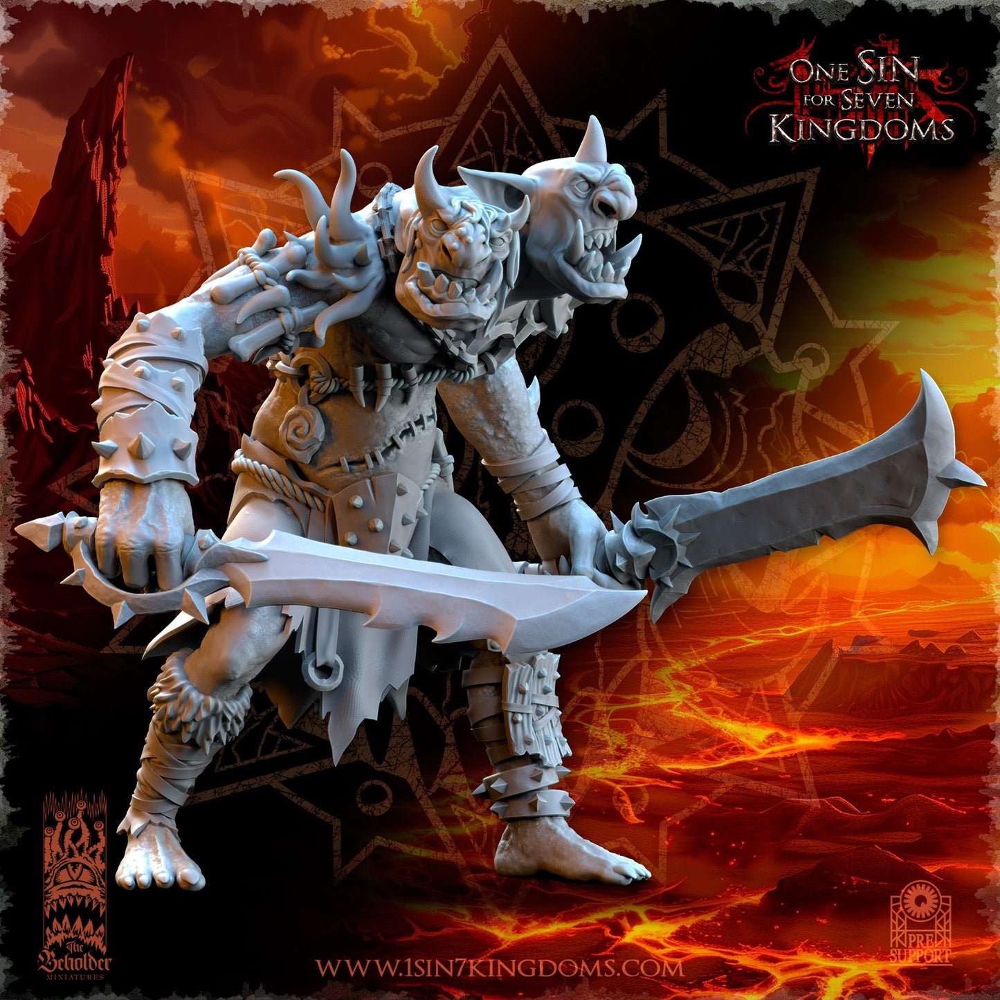 Miniatura Trolls del Yermo Reinos del Caos resina 32mm sin pintar - Drakholm