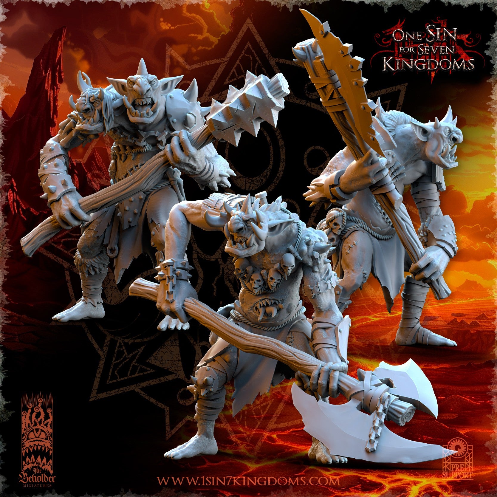 Miniatura Trolls del Yermo Reinos del Caos resina 32mm sin pintar - Drakholm