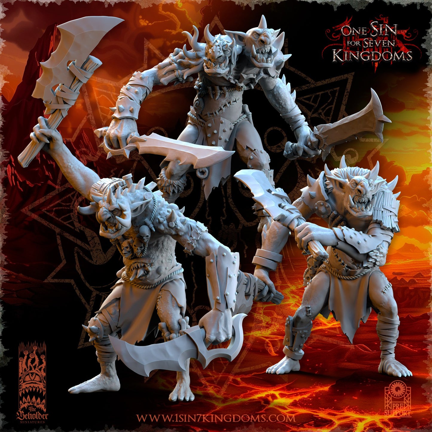 Miniatura Trolls del Yermo Reinos del Caos resina 32mm sin pintar - Drakholm