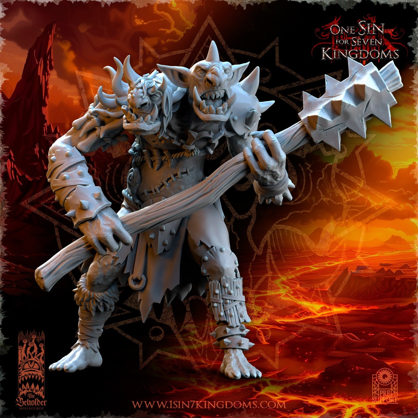 Miniatura Trolls del Yermo Reinos del Caos resina 32mm sin pintar - Drakholm