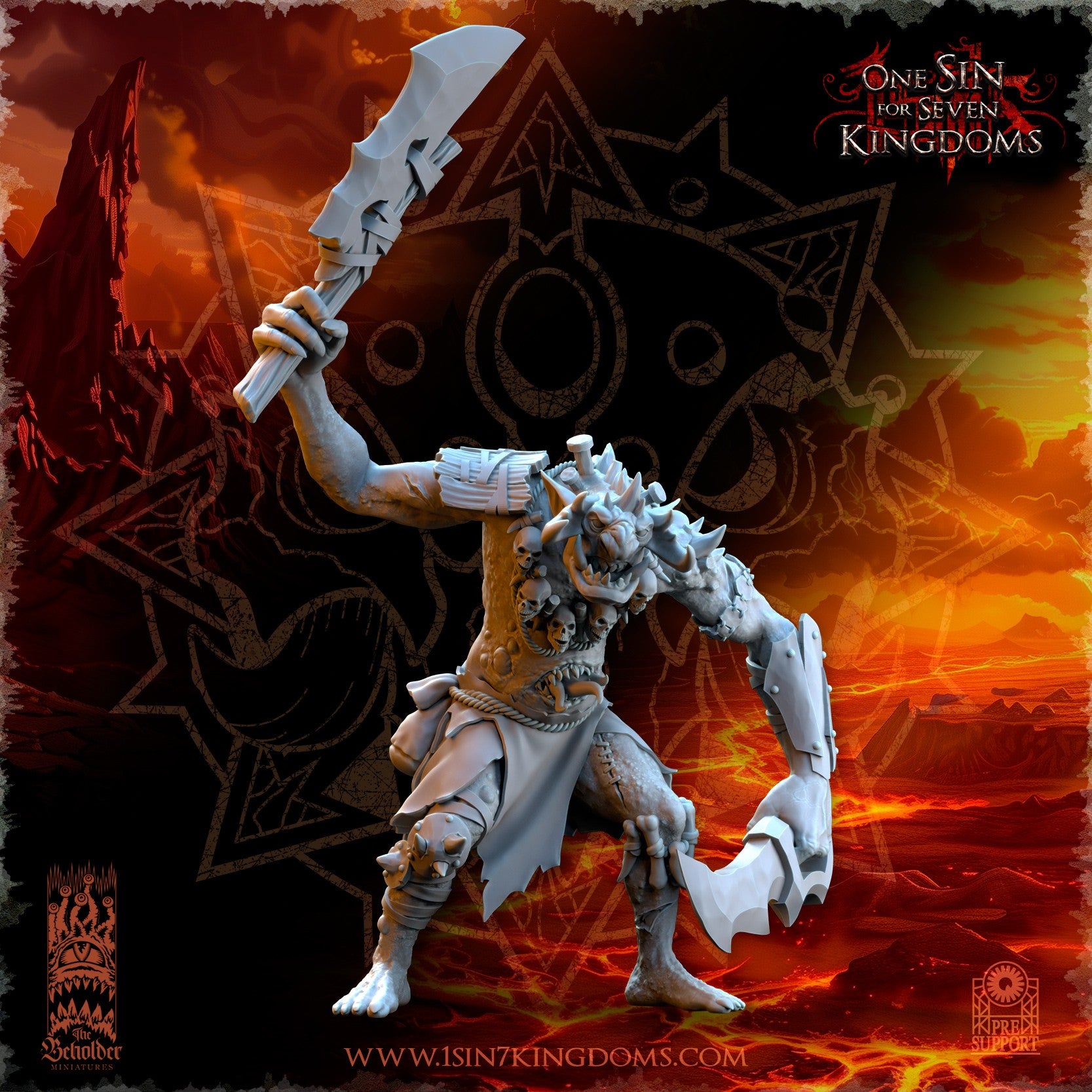 Miniatura Trolls del Yermo Reinos del Caos resina 32mm sin pintar - Drakholm