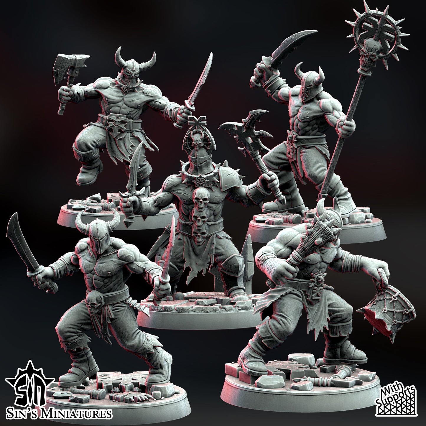 Miniatura Los Devastadores Reinos del Caos resina 32mm sin pintar - Drakholm