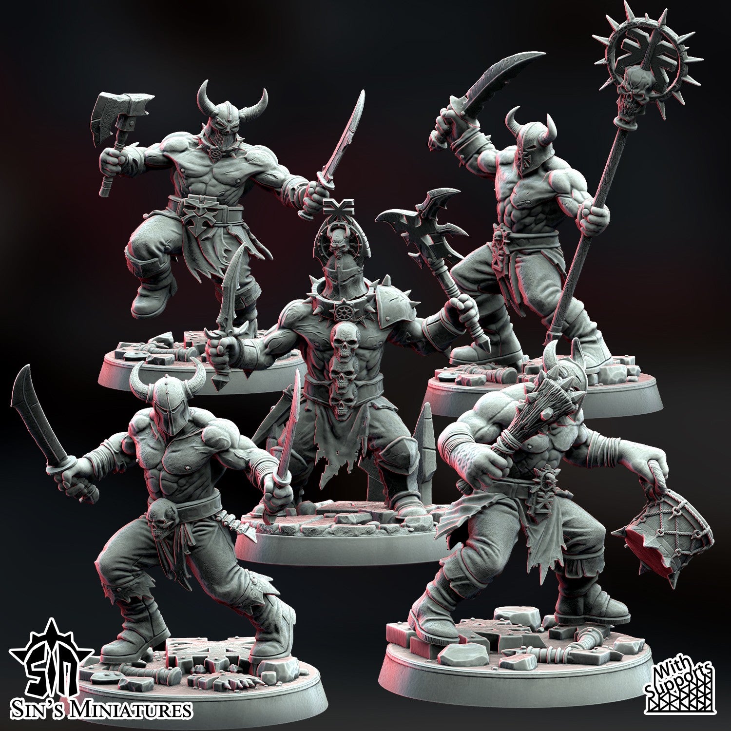 Miniatura Los Devastadores Reinos del Caos resina 32mm sin pintar - Drakholm