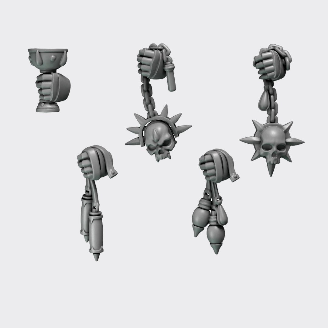 Reliquia de mano Crimson Lords — bits de conversión sci-fi grimdark de Greytide Studio, resina 32mm sin pintar