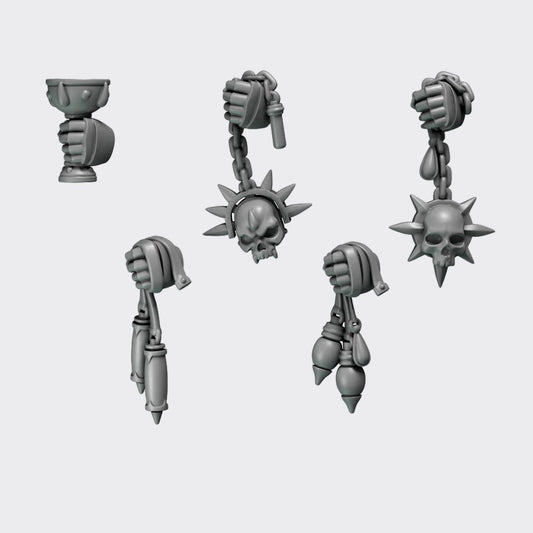 Reliquia de mano Crimson Lords — bits de conversión sci-fi grimdark de Greytide Studio, resina 32mm sin pintar