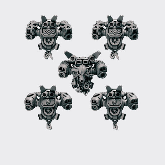 JetPack Primal Hounds A — bits de conversión sci-fi grimdark de Greytide Studio, resina 32mm sin pintar