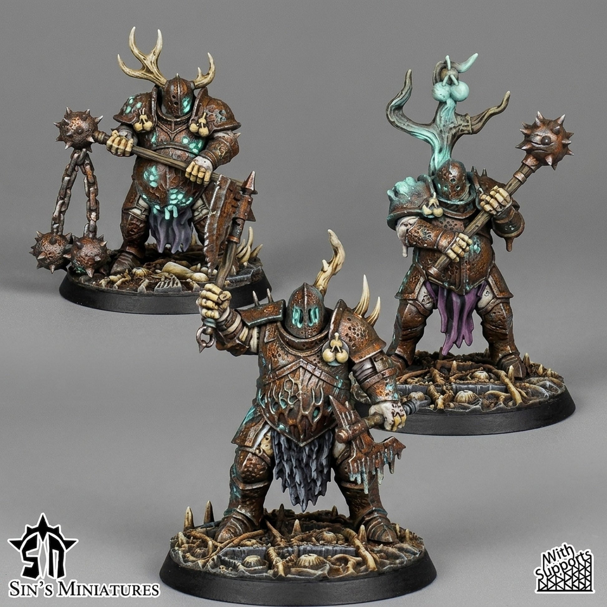 Miniatura Templarios de la Podredumbre Reinos del Caos resina 32mm sin pintar - Drakholm