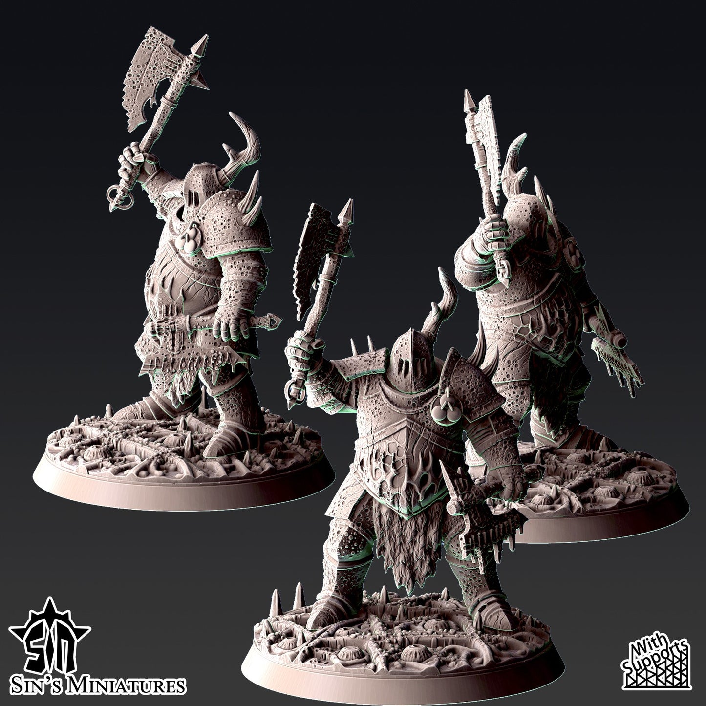 Miniatura Templarios de la Podredumbre Reinos del Caos resina 32mm sin pintar - Drakholm