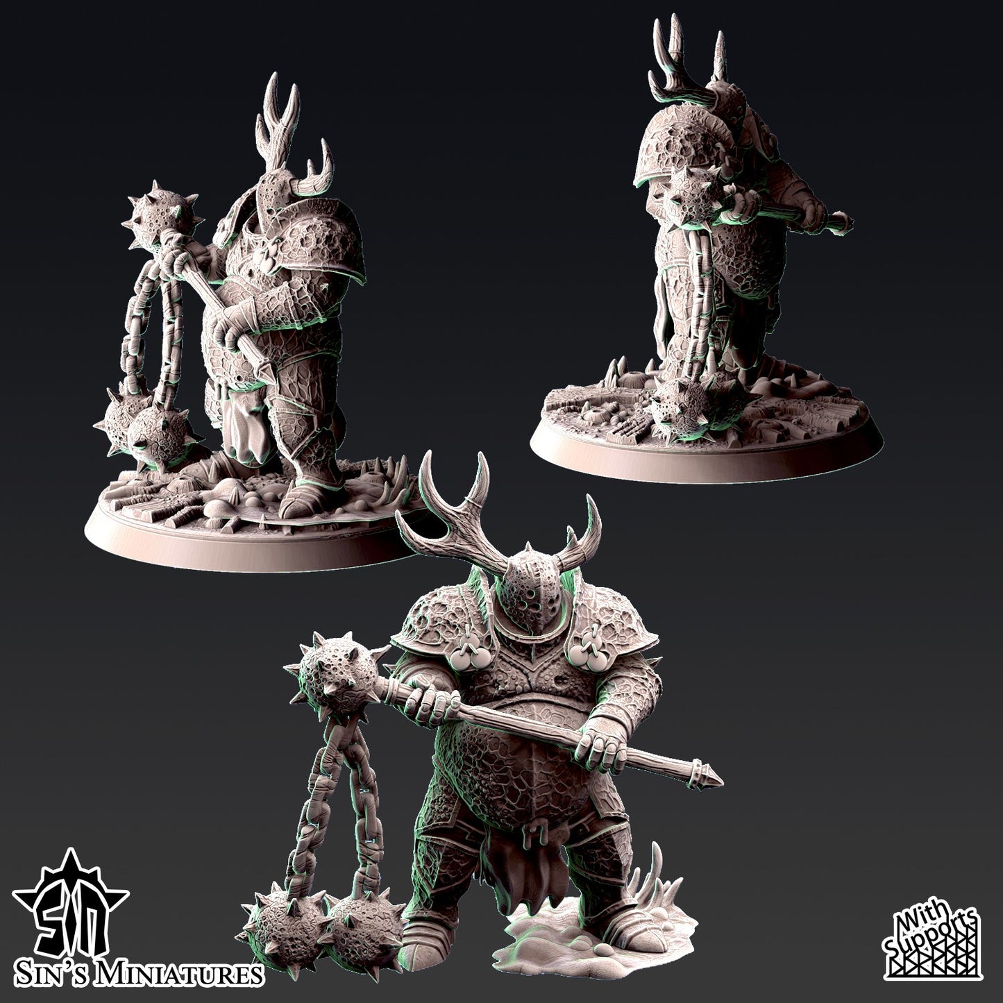 Miniatura Templarios de la Podredumbre Reinos del Caos resina 32mm sin pintar - Drakholm
