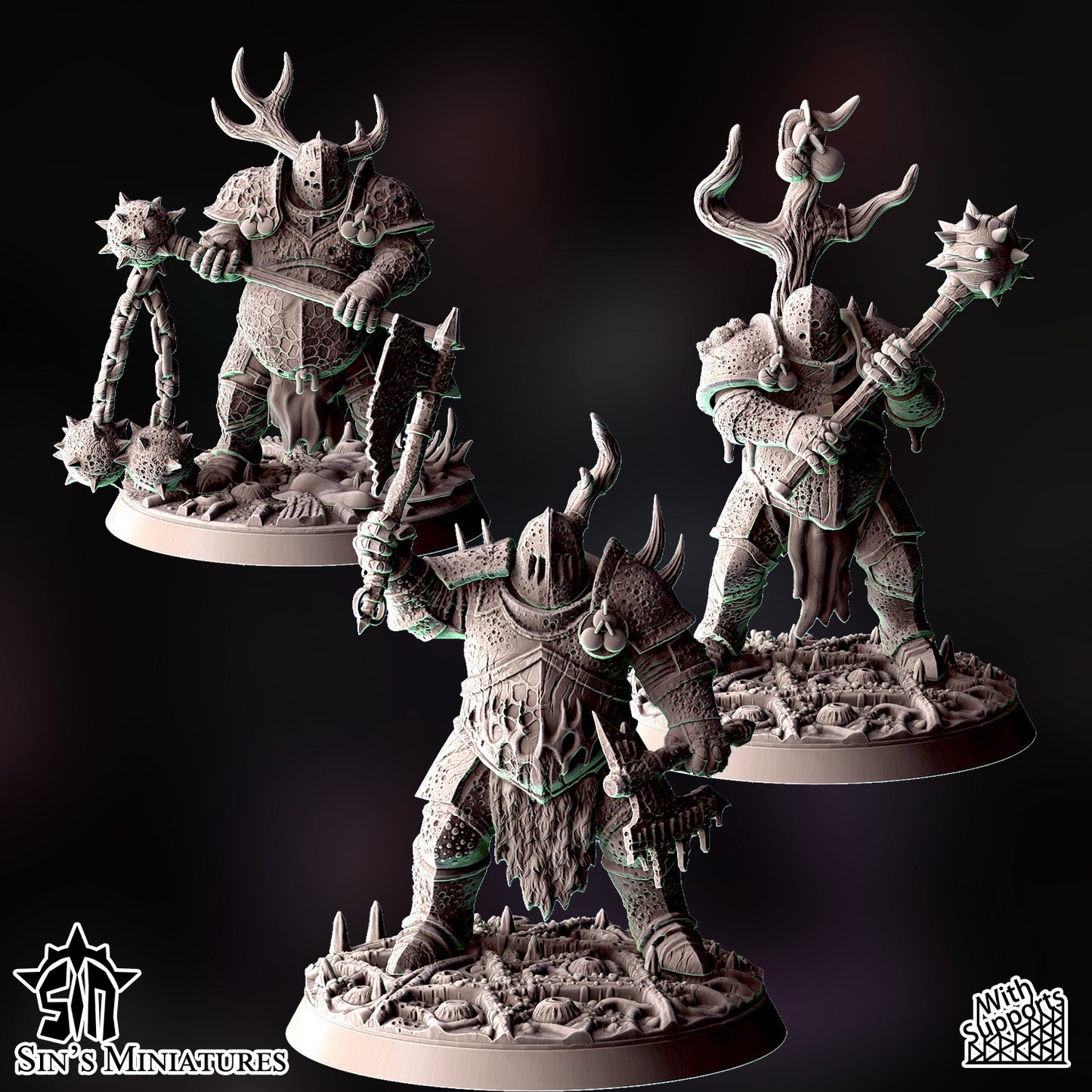 Miniatura Templarios de la Podredumbre Reinos del Caos resina 32mm sin pintar - Drakholm