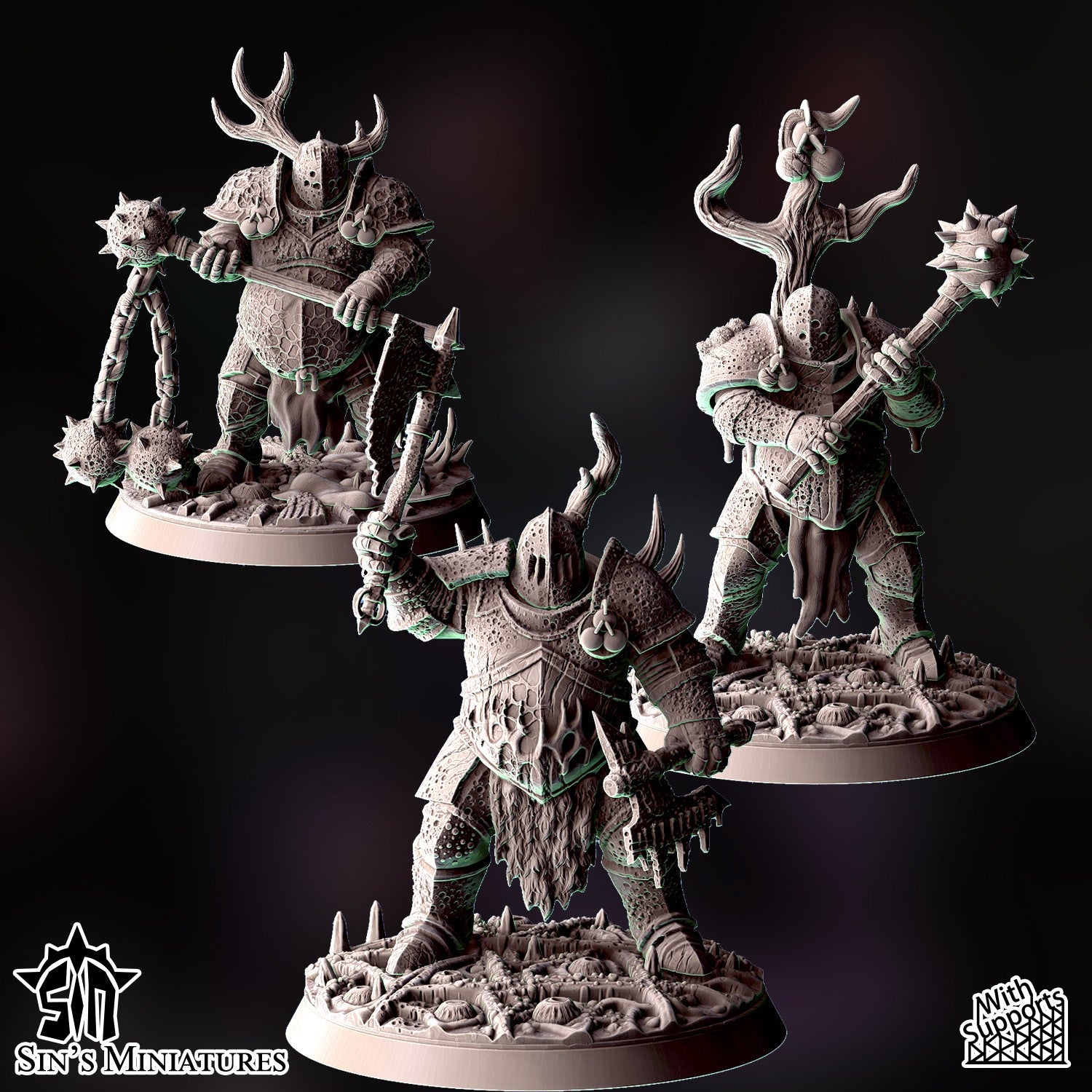 Miniatura Templarios de la Podredumbre Reinos del Caos resina 32mm sin pintar - Drakholm