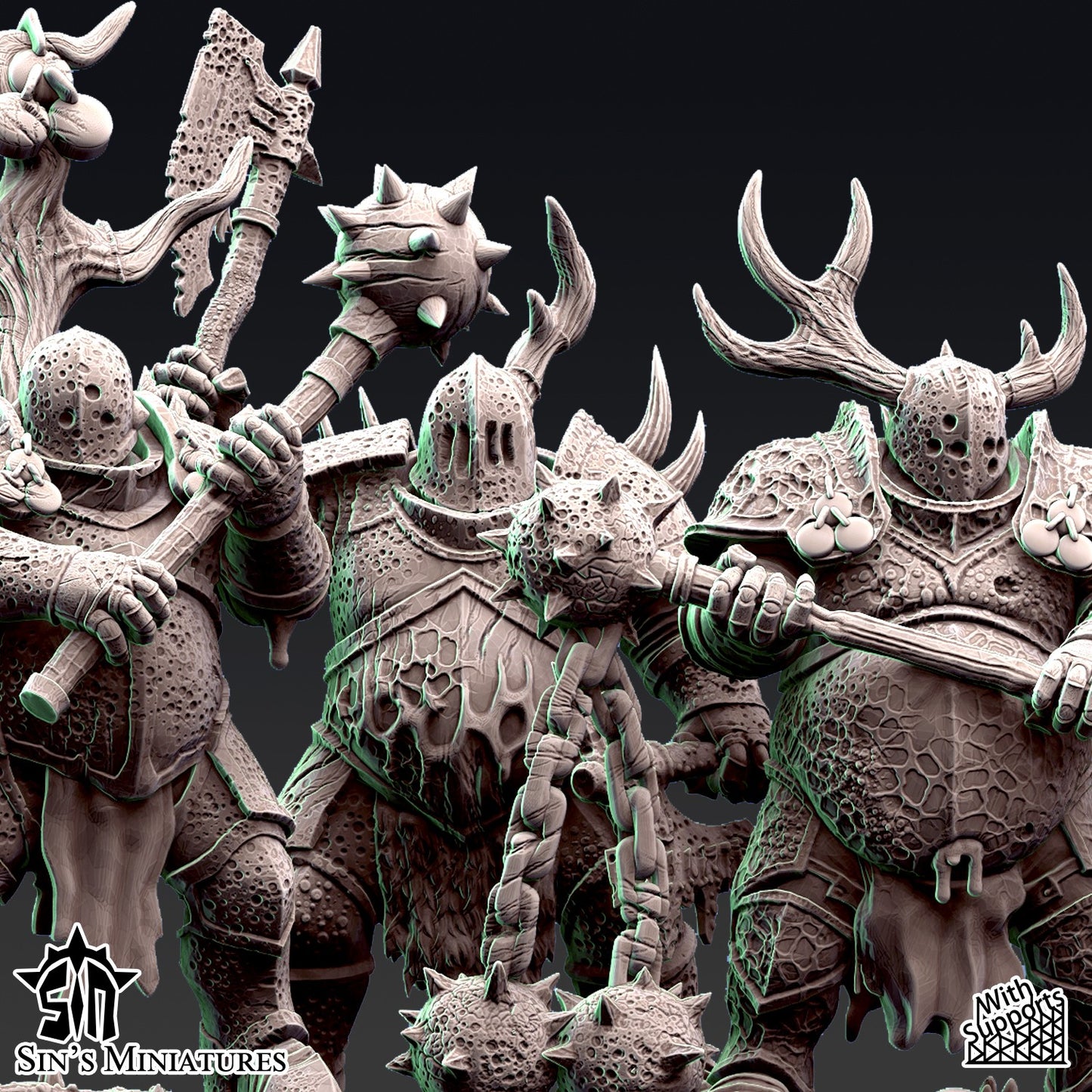 Miniatura Templarios de la Podredumbre Reinos del Caos resina 32mm sin pintar - Drakholm