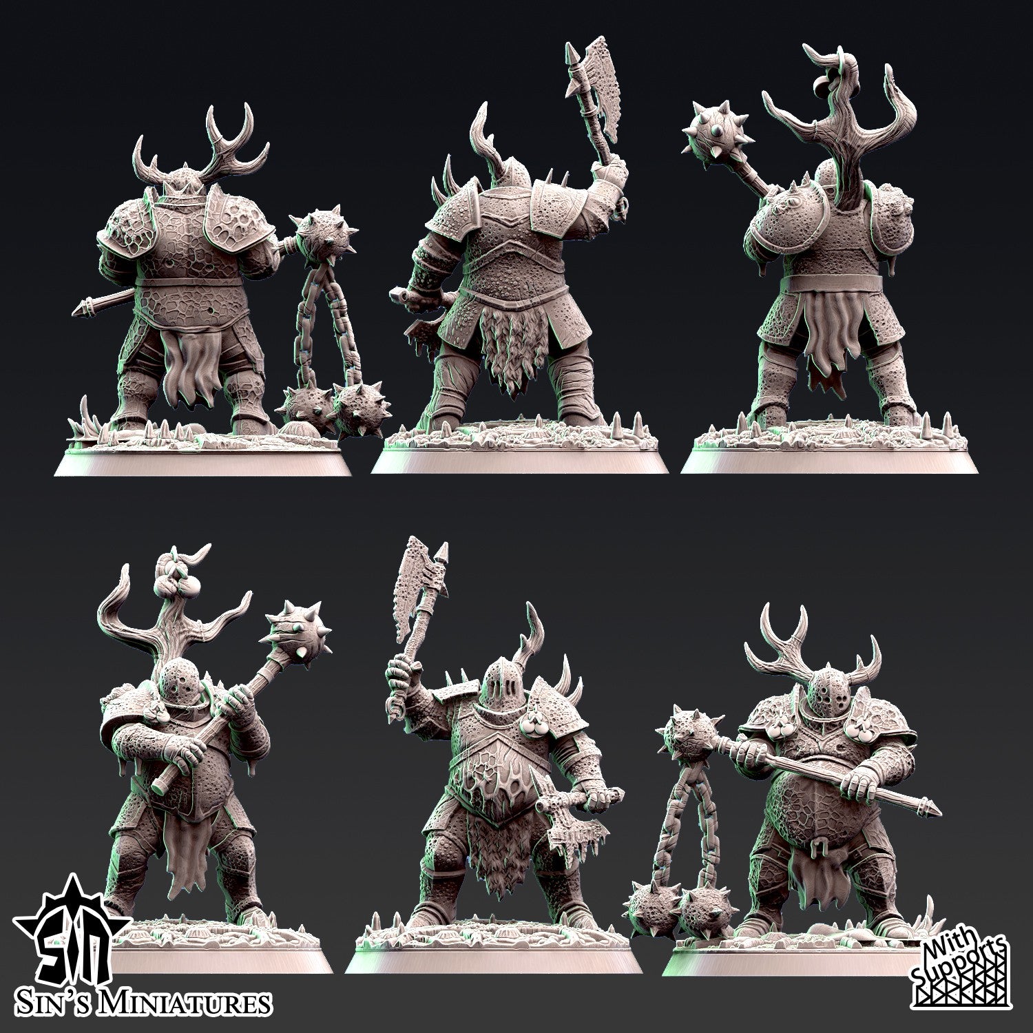 Miniatura Templarios de la Podredumbre Reinos del Caos resina 32mm sin pintar - Drakholm