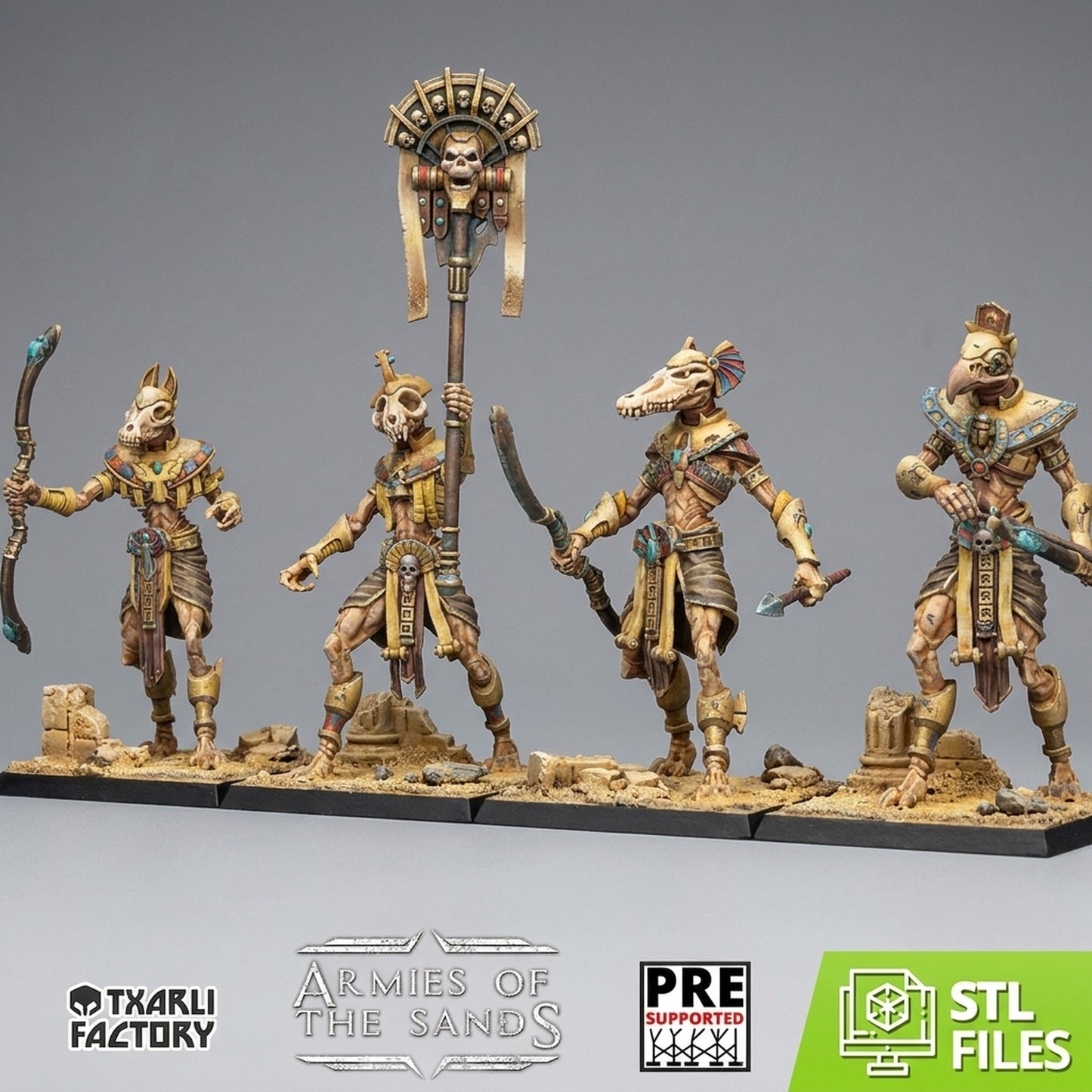 Miniatura Shabti Guardián Reyes Funerarios resina 32mm sin pintar - Drakholm