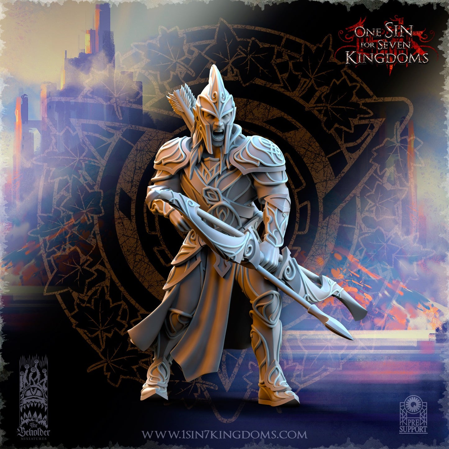 Miniatura Arqueros de Plataluna Altos Elfos resina 32mm sin pintar - Drakholm
