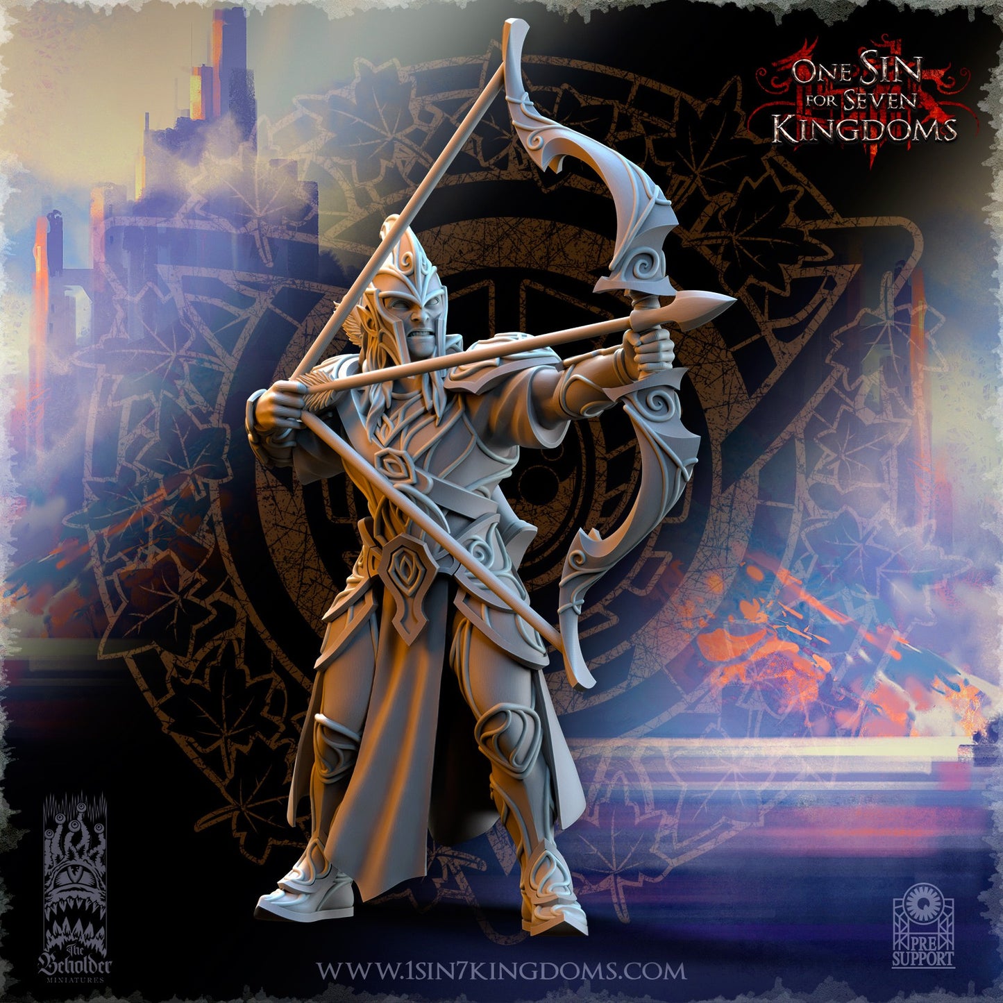 Miniatura Arqueros de Plataluna Altos Elfos resina 32mm sin pintar - Drakholm