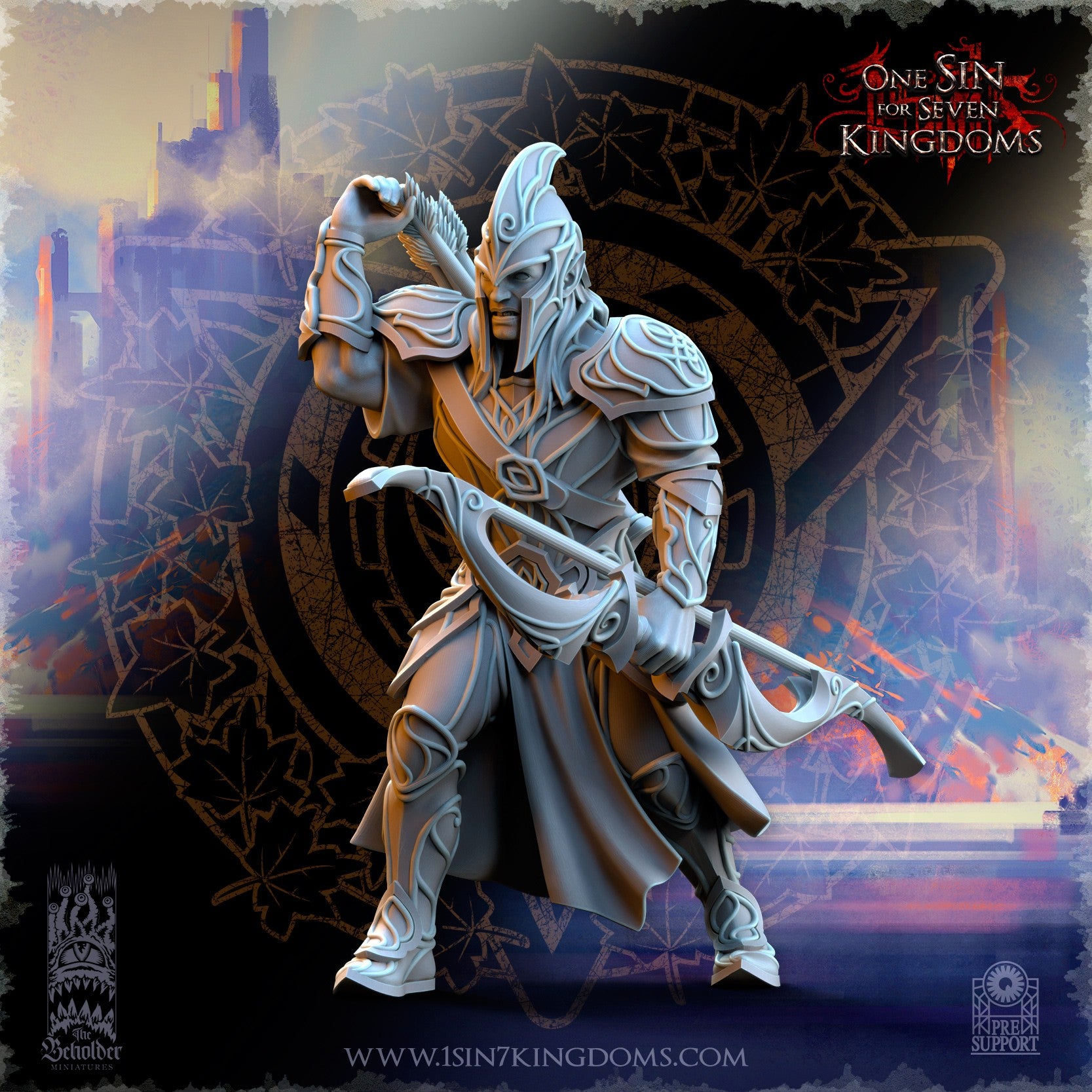 Miniatura Arqueros de Plataluna Altos Elfos resina 32mm sin pintar - Drakholm