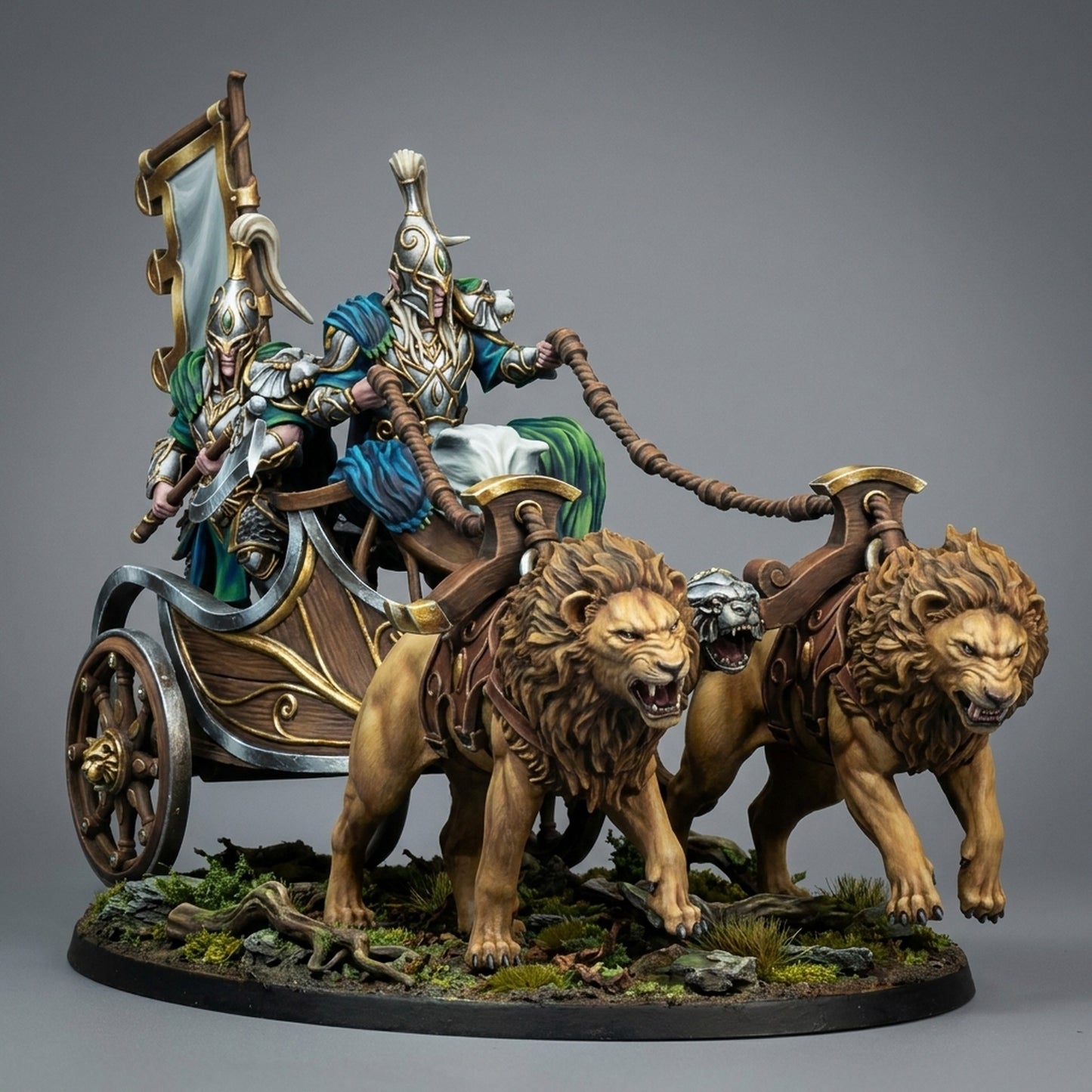 Miniatura Carro de los guardianes del oso Altos Elfos resina 32mm sin pintar - Drakholm