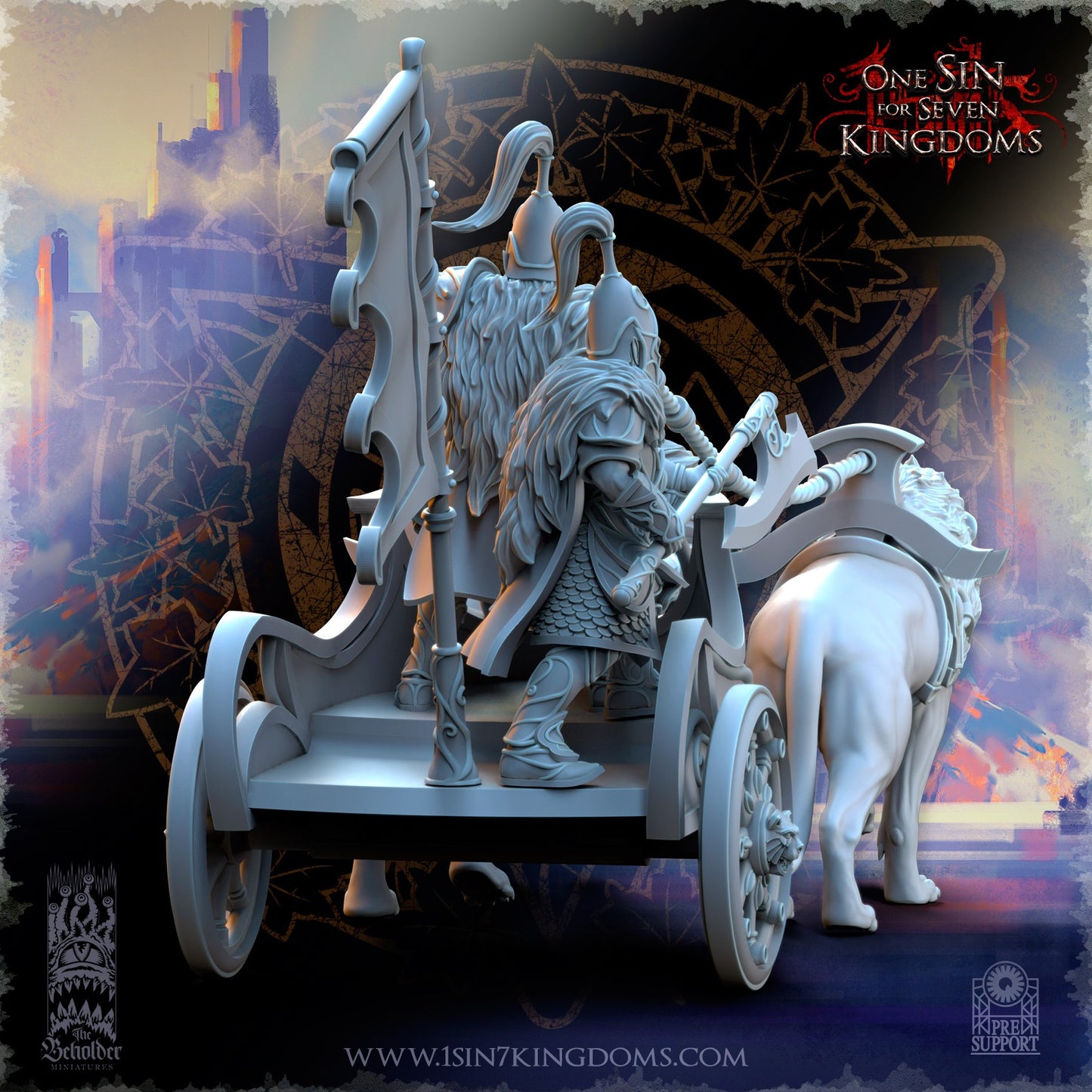 Miniatura Carro de los guardianes del oso Altos Elfos resina 32mm sin pintar - Drakholm