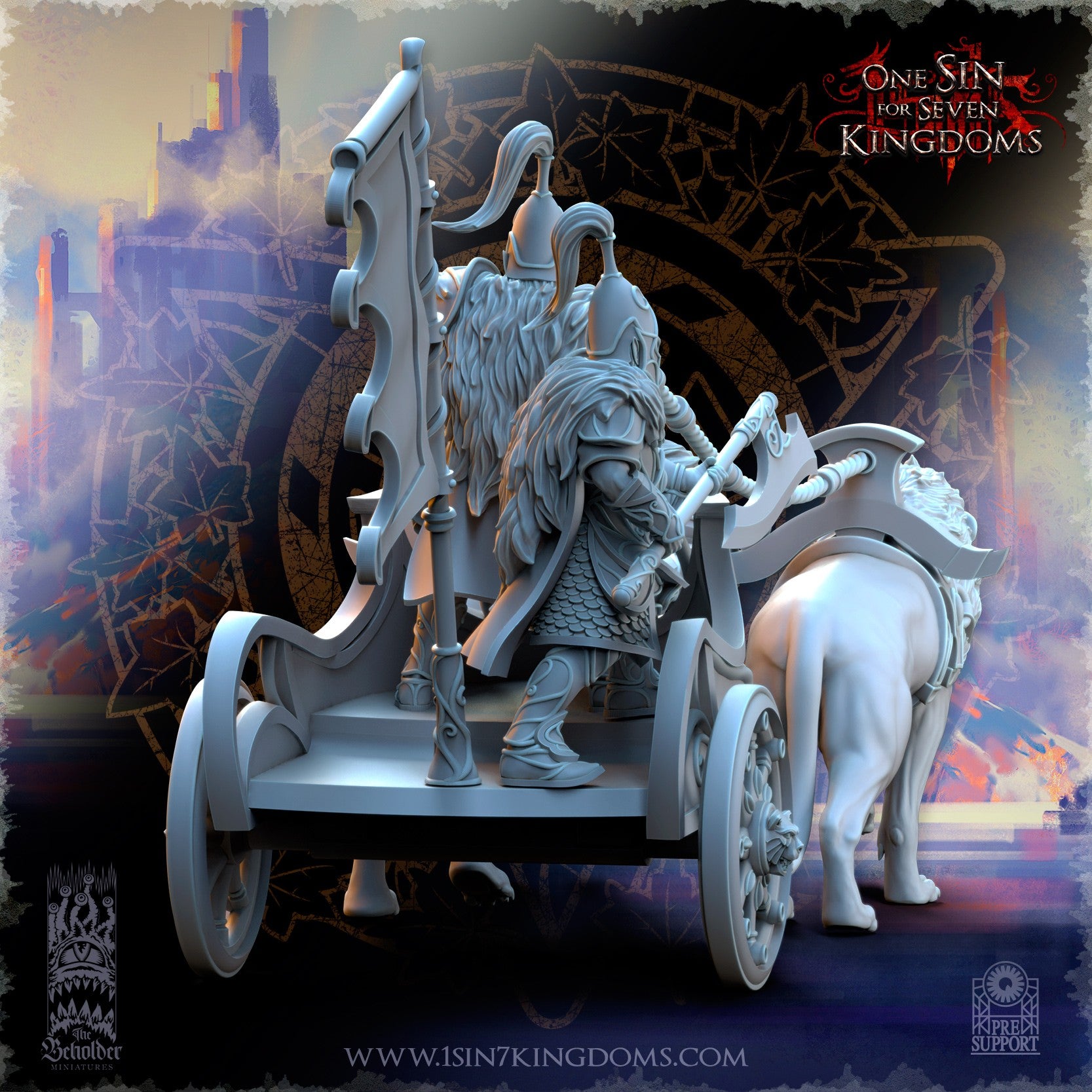 Miniatura Carro de los guardianes del oso Altos Elfos resina 32mm sin pintar - Drakholm