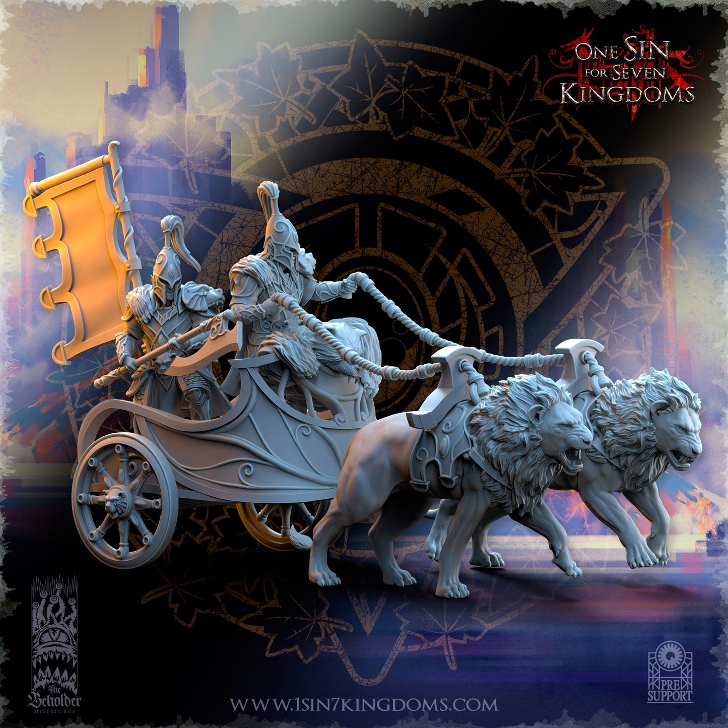 Miniatura Carro de los guardianes del oso Altos Elfos resina 32mm sin pintar - Drakholm