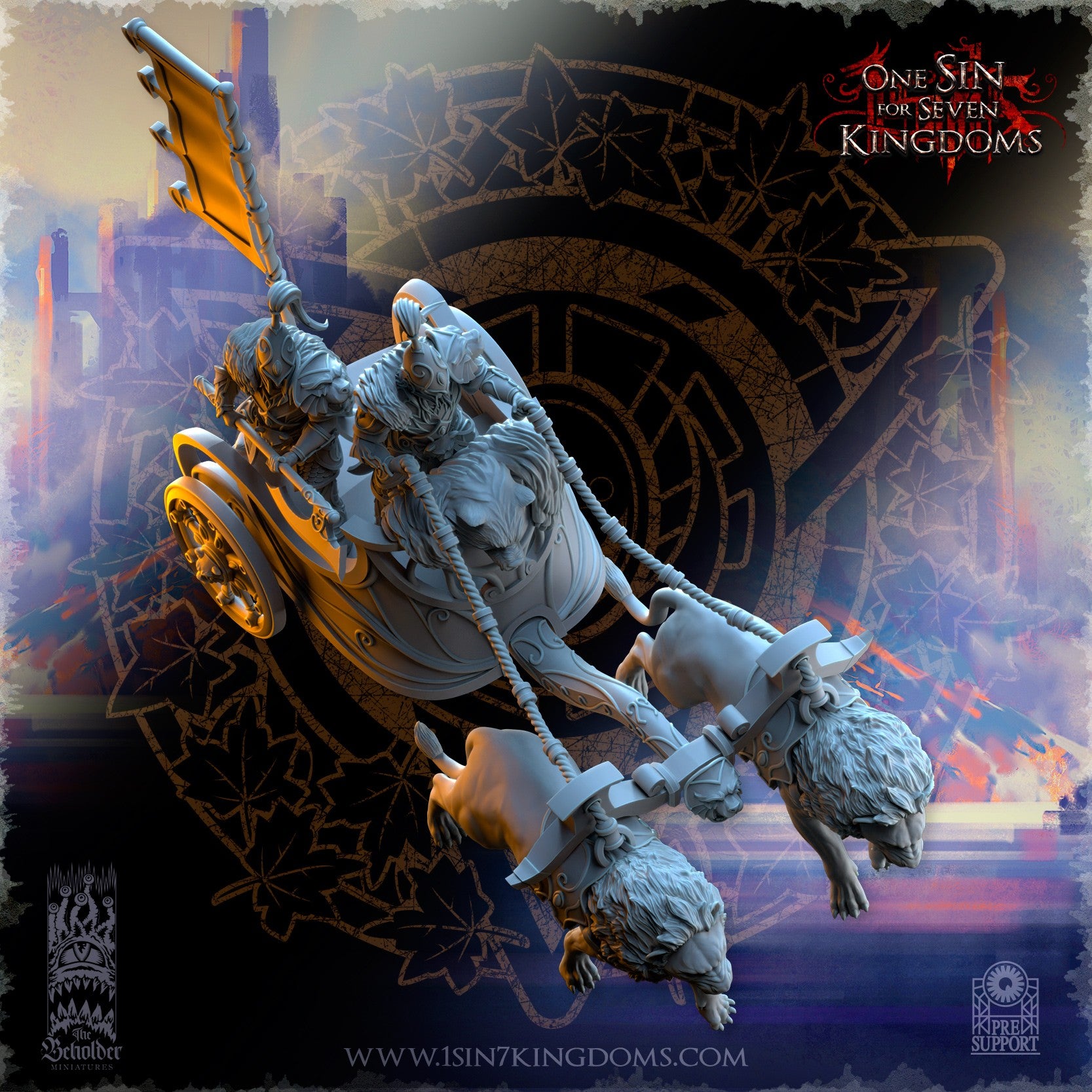 Miniatura Carro de los guardianes del oso Altos Elfos resina 32mm sin pintar - Drakholm