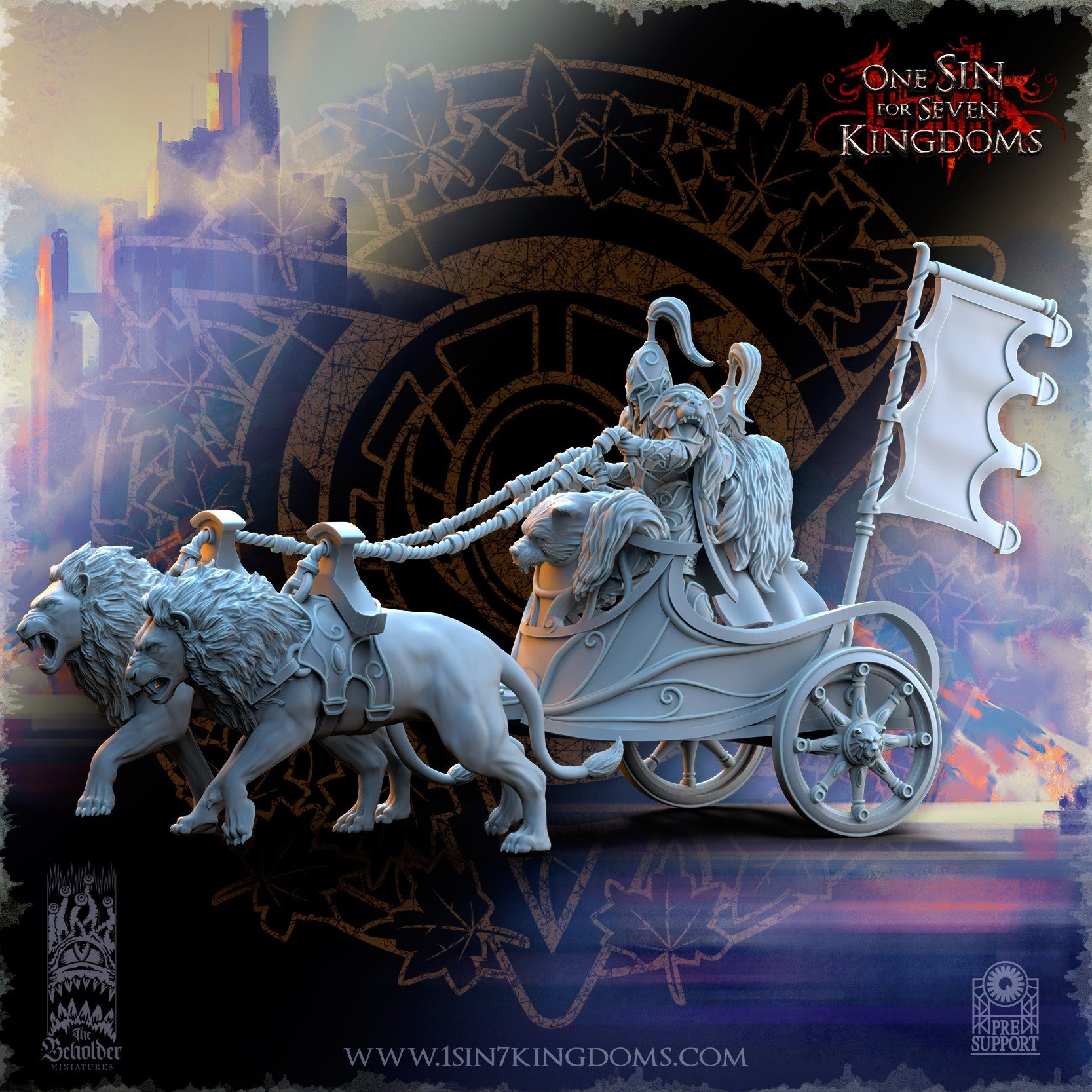 Miniatura Carro de los guardianes del oso Altos Elfos resina 32mm sin pintar - Drakholm