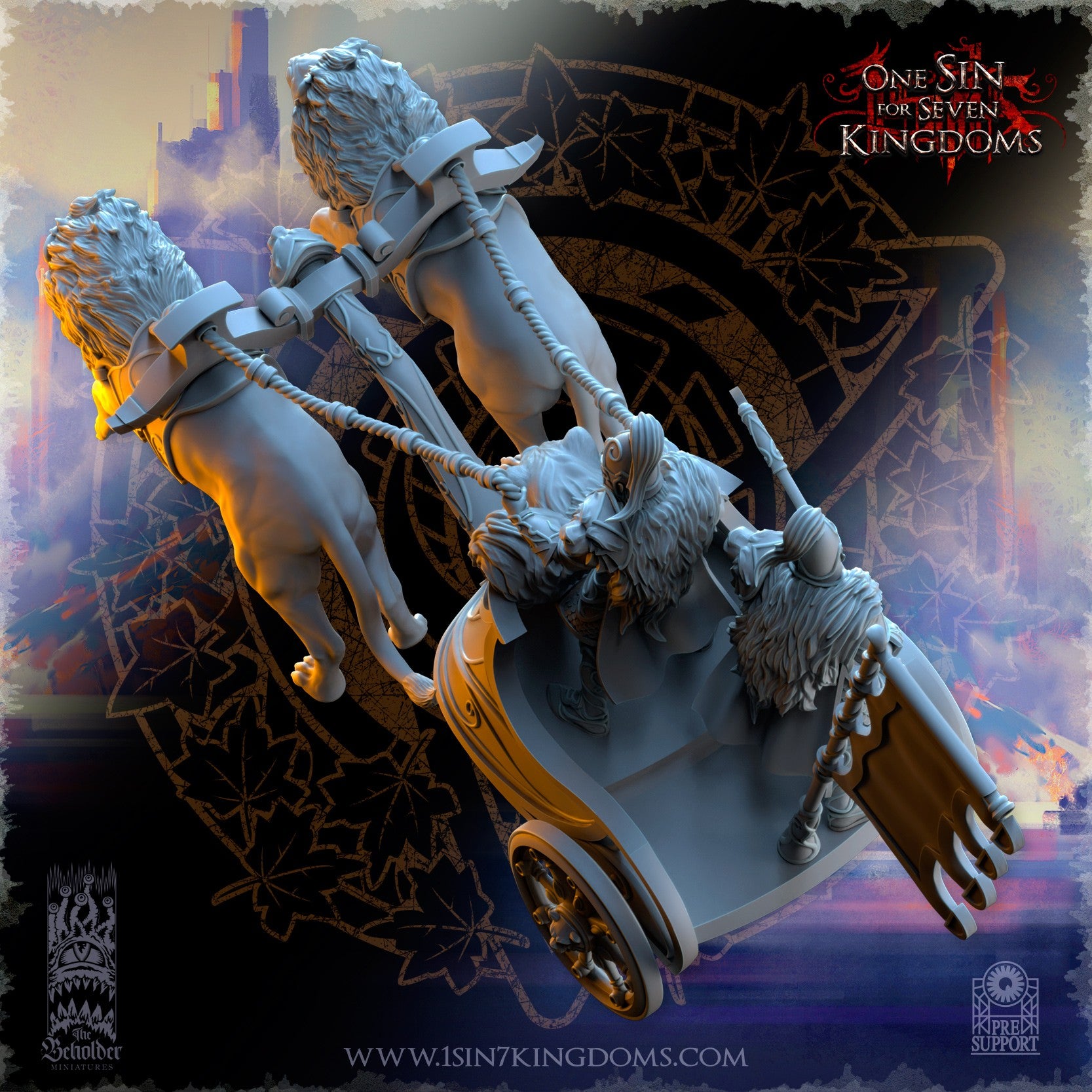 Miniatura Carro de los guardianes del oso Altos Elfos resina 32mm sin pintar - Drakholm