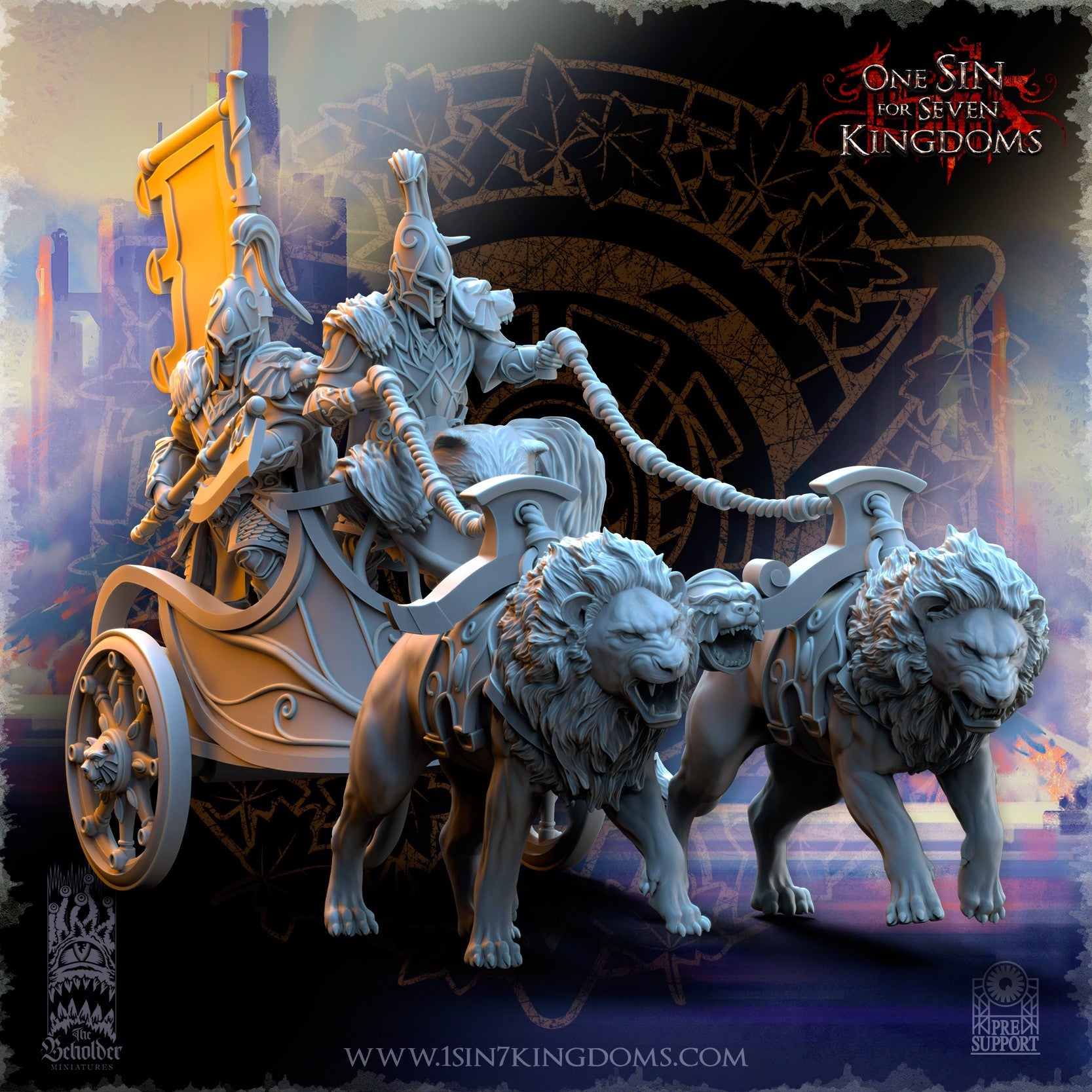 Miniatura Carro de los guardianes del oso Altos Elfos resina 32mm sin pintar - Drakholm