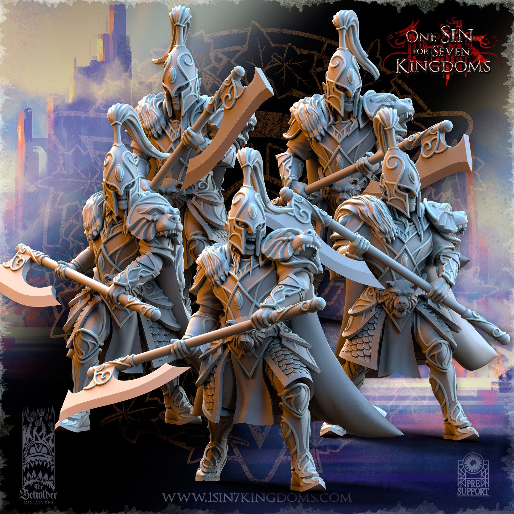 Miniatura Guardianes del Oso Altos Elfos resina 32mm sin pintar - Drakholm