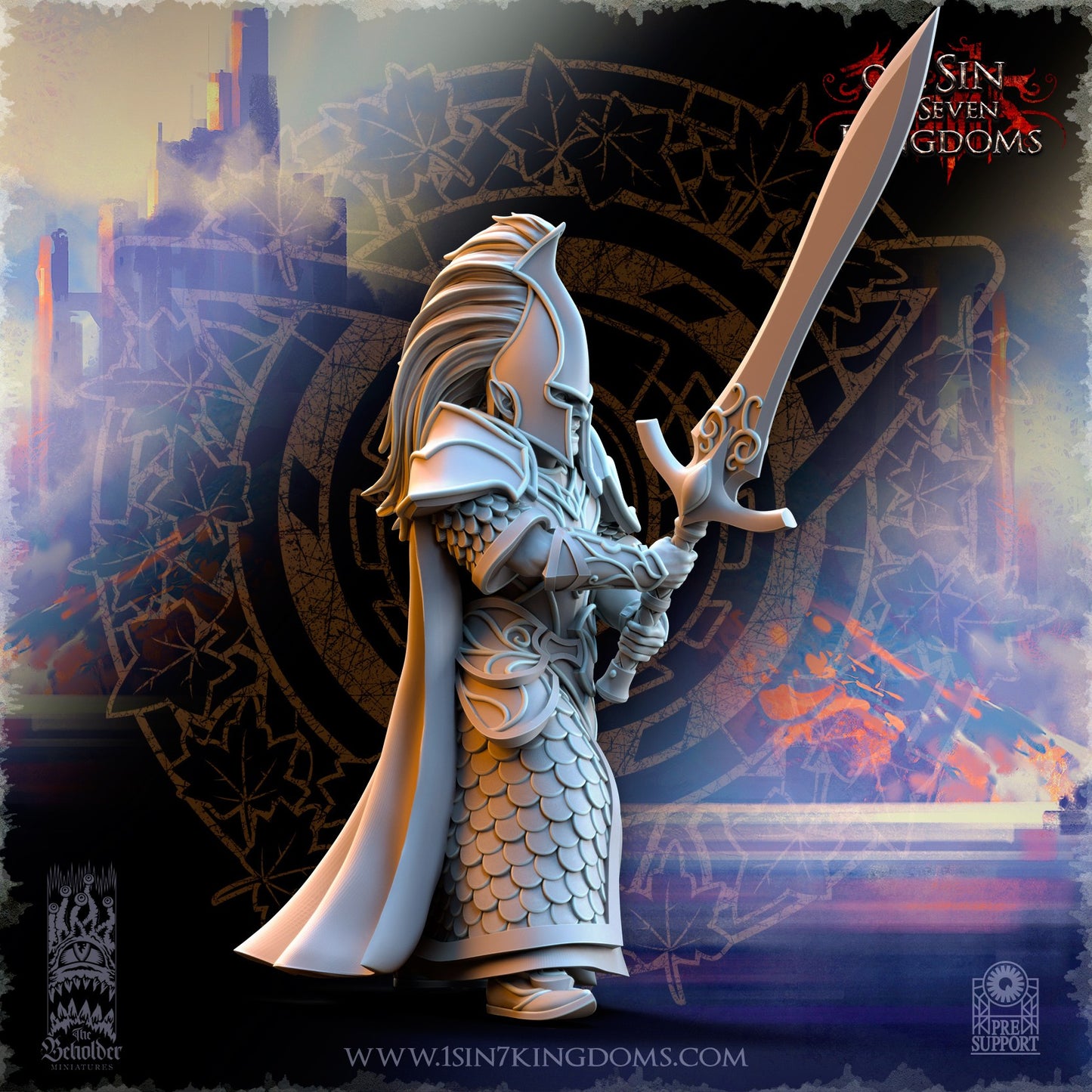 Miniatura Espadachines de Ashur Altos Elfos resina 32mm sin pintar - Drakholm