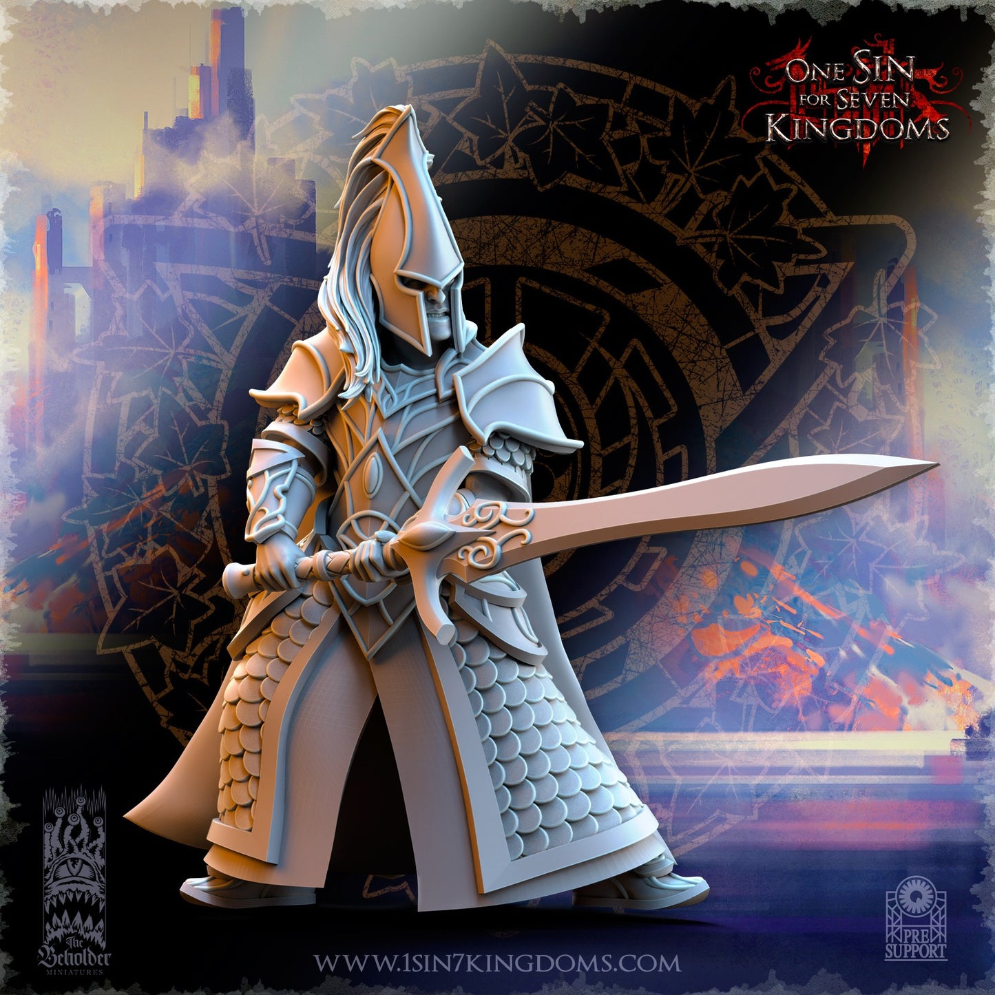 Miniatura Espadachines de Ashur Altos Elfos resina 32mm sin pintar - Drakholm