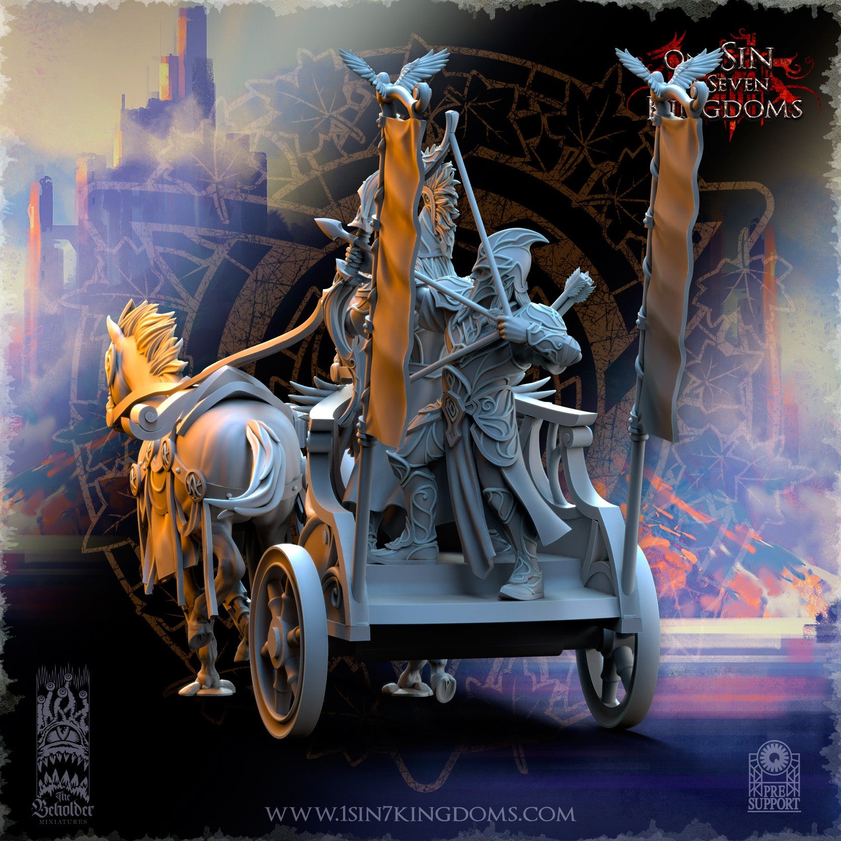 Miniatura Carros de guerra elfos Altos Elfos resina 32mm sin pintar - Drakholm