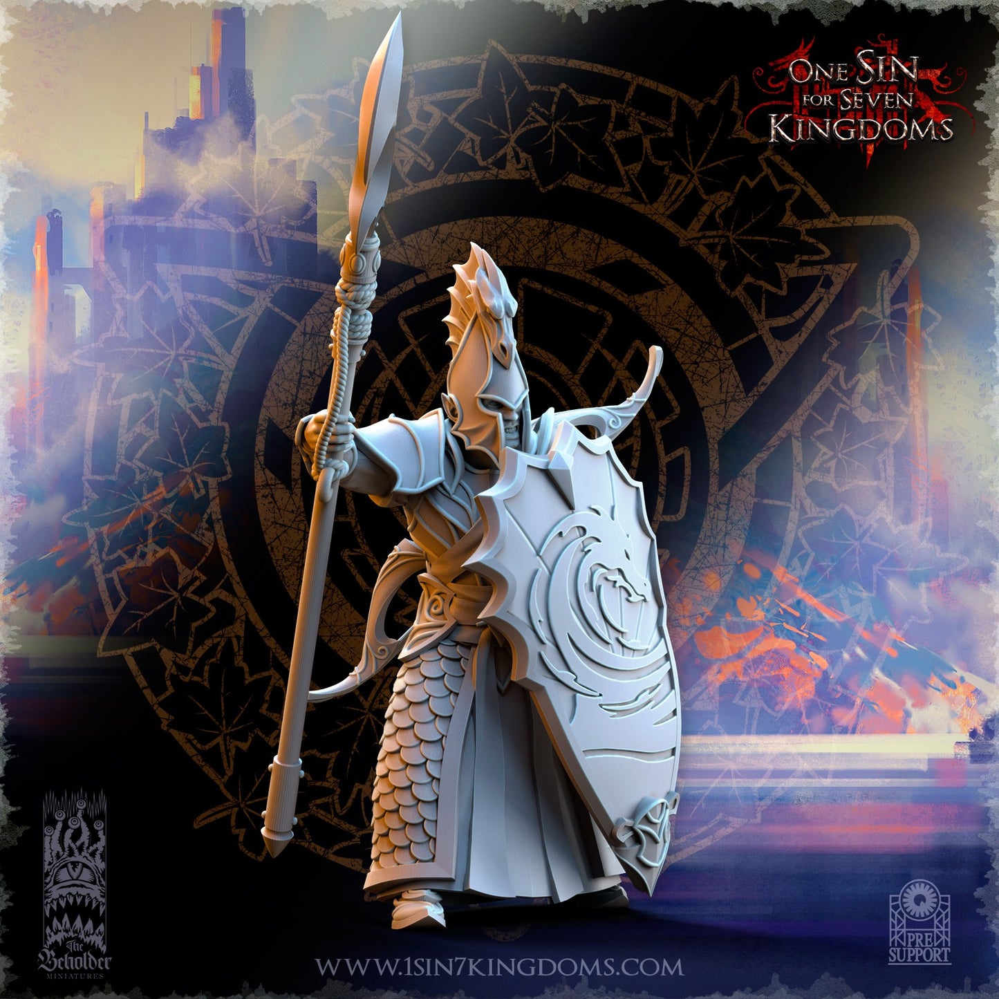 Miniatura Milicia costera de Ilithien Altos Elfos resina 32mm sin pintar - Drakholm