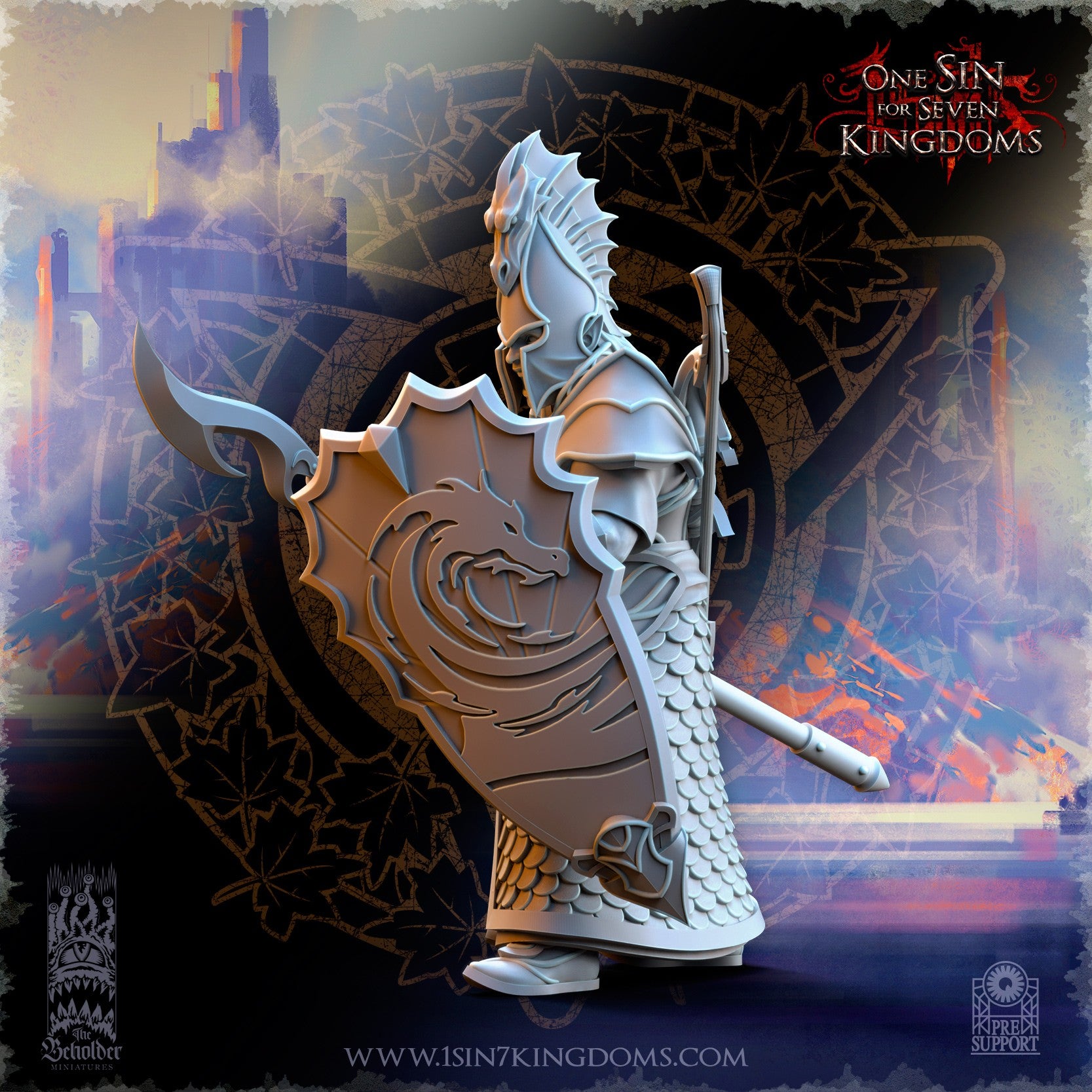 Miniatura Milicia costera de Ilithien Altos Elfos resina 32mm sin pintar - Drakholm