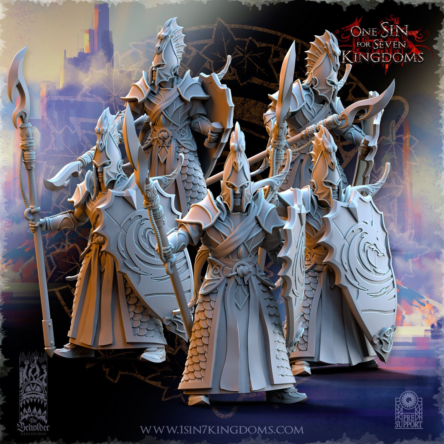 Miniatura Milicia costera de Ilithien Altos Elfos resina 32mm sin pintar - Drakholm