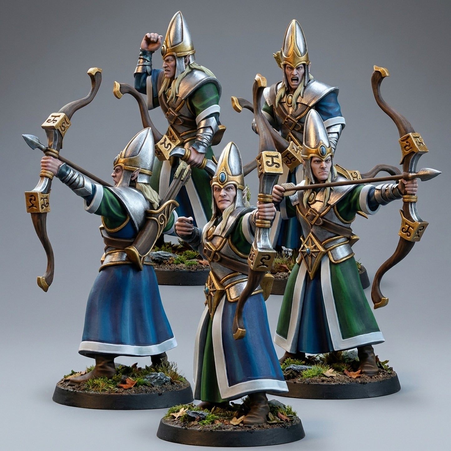 Miniatura Arqueros del reino Altos Elfos resina 32mm sin pintar - Drakholm