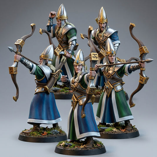 Miniatura Arqueros del reino Altos Elfos resina 32mm sin pintar - Drakholm