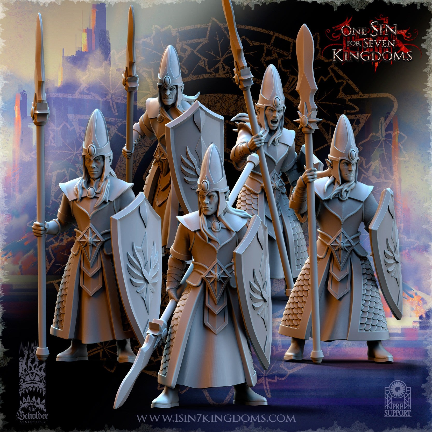 Miniatura Milicia del reino Altos Elfos resina 32mm sin pintar - Drakholm