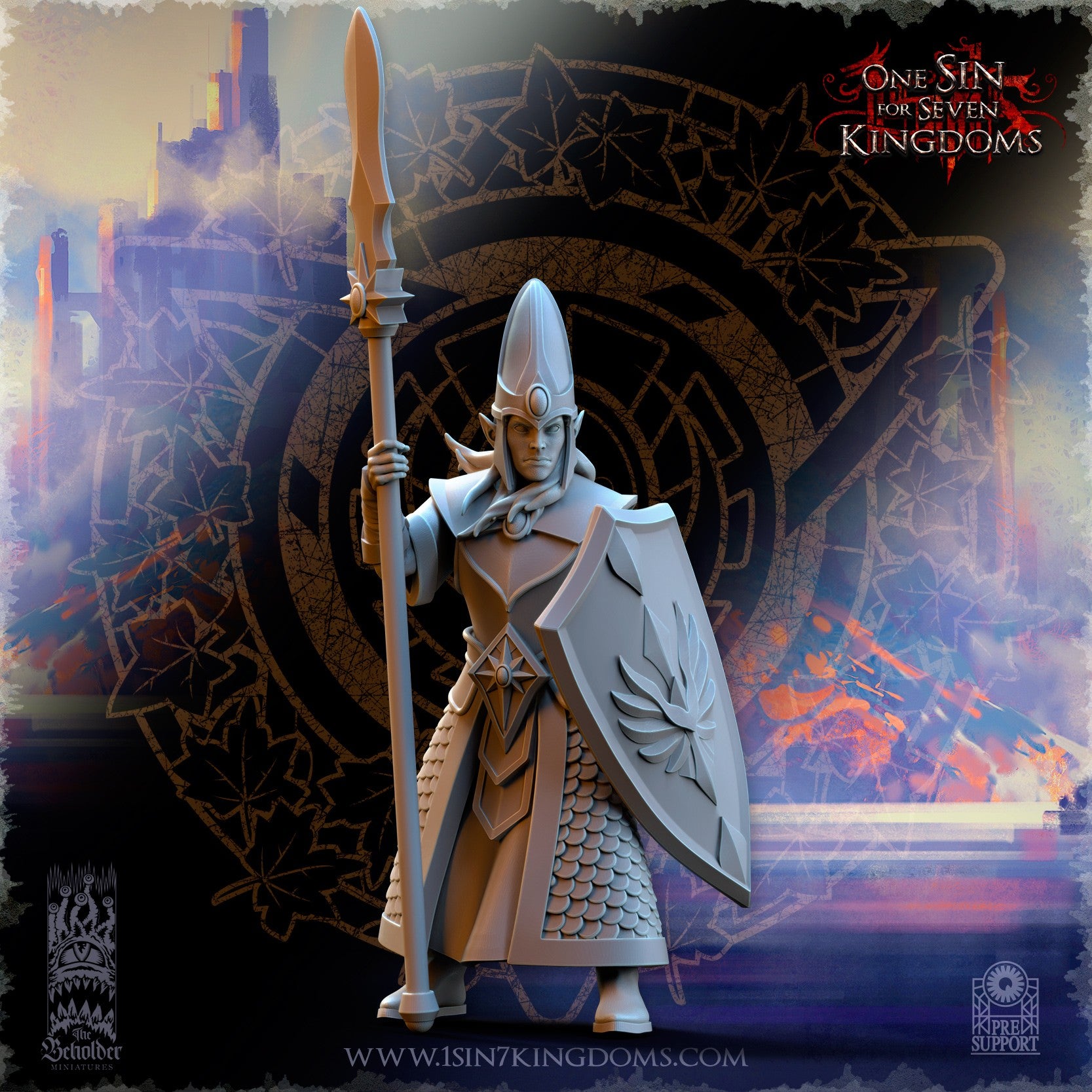 Miniatura Milicia del reino Altos Elfos resina 32mm sin pintar - Drakholm