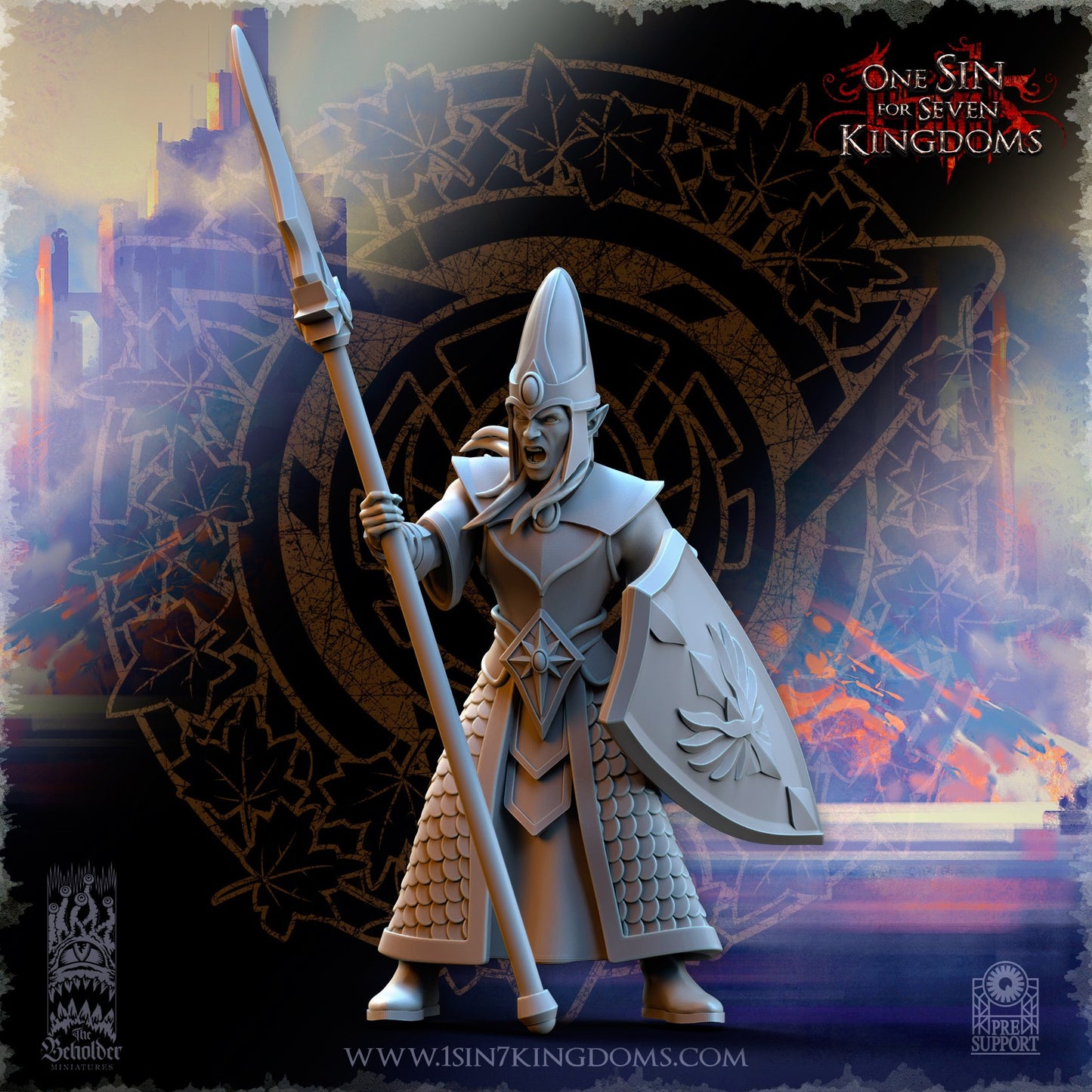 Miniatura Milicia del reino Altos Elfos resina 32mm sin pintar - Drakholm